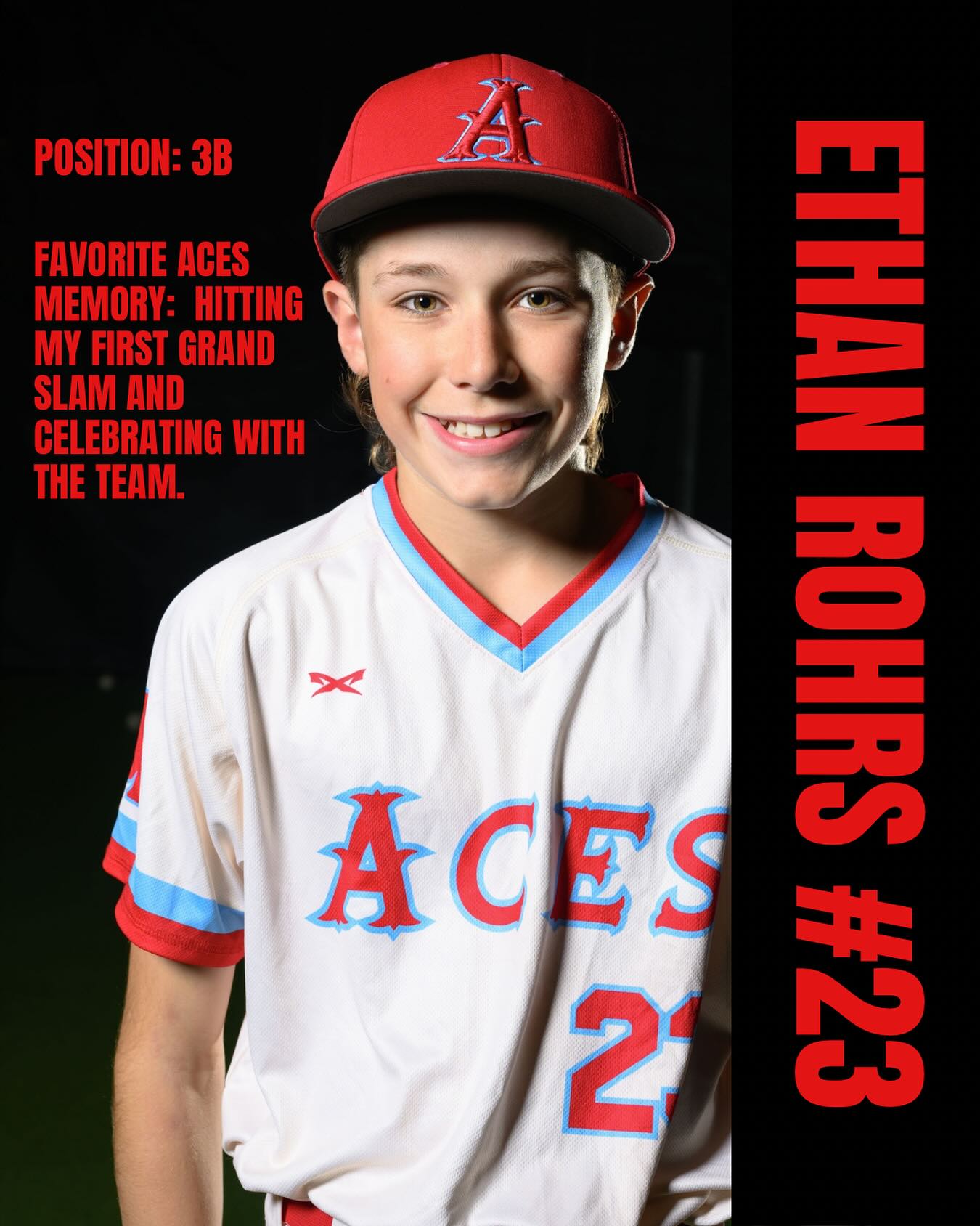 Ethan, another original “OG” of the Aces, is truly a coach’s dream. Always the first to lift a teammate when they’re down, Ethan is a natural leader. As a multi-sport athlete, he brings a rare combination of contact ability and power to our lineup. We can always count on his bat as he often comes through with big hits when it counts. On defense, you’ll find him anywhere on the field including 3B and behind the plate. A well-rounded player who isn’t afraid to put in extra work when no one’s watching, Ethan is destined for a long and successful career in this game. We look forward to watching him shine in Cooperstown, NY, and the Aces Baseball Club wishes him the best of luck! #CountdownToCooperstown #TeamSpotlight
#12UBaseball #SupportOurTeam #acesbaseballclub