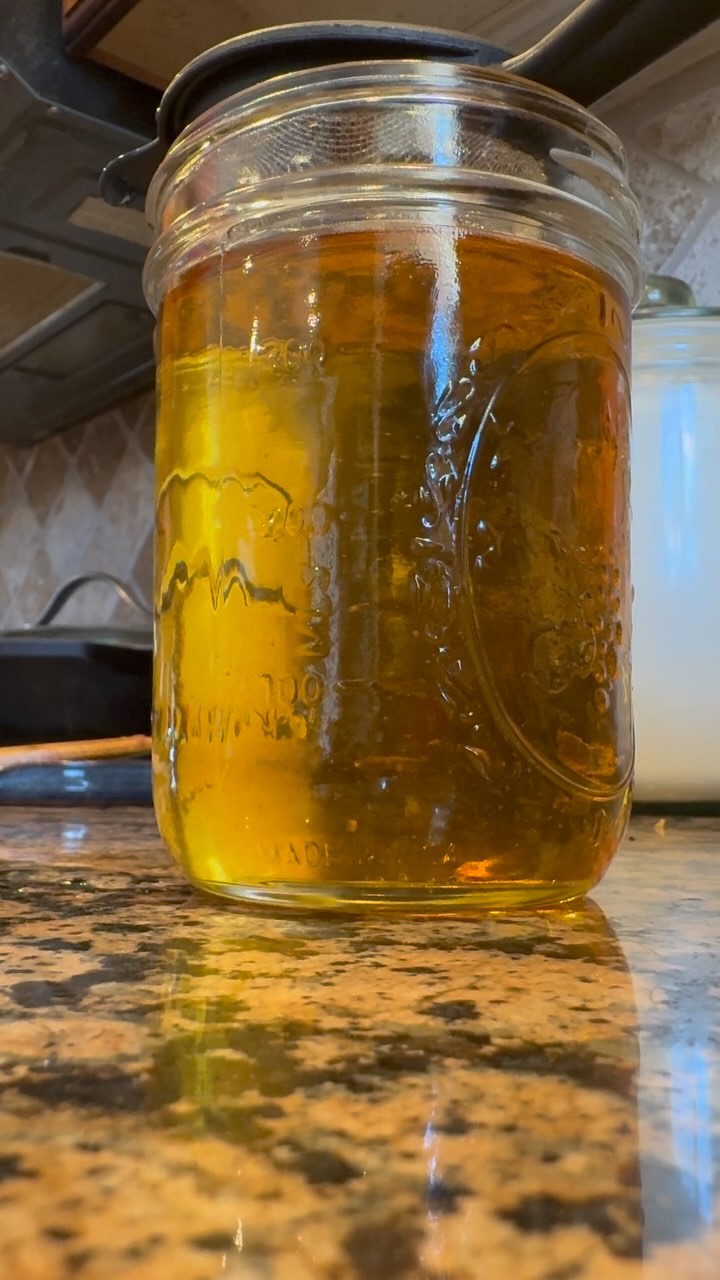 ✅ Beef Tallow
1. Cube up beef fat
2. Line roasting pan or pot with aluminum foil
3. Roast/Render in oven at 350 until golden brown and crispy
4. Poke holes in the foil and lift fat chunks out of the pan, draining the remaining tallow.
5. Let cool for 20 minutes and pour into storage containers.
#food #tallow #beef #beeftallow #diy #cook #maha #health #healthyeating #homemade