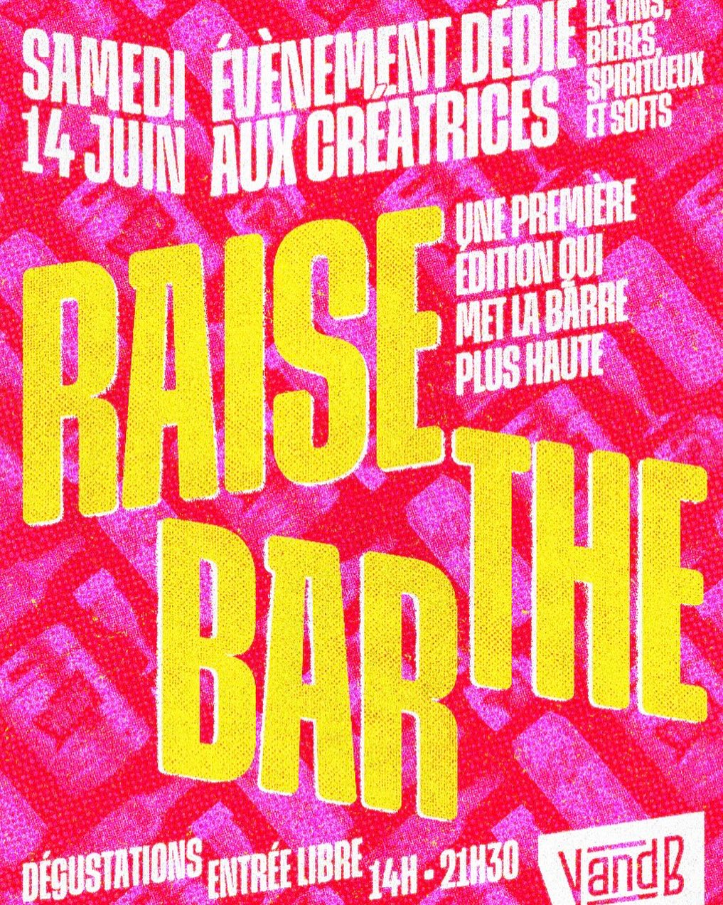 Dégustation à ne pas manquer ce samedi ! 🌟🌟🌟
Villa Martelle participe à la 1ère édition de Raise the Bar, un événement inédit organisé par VandB Nanterre pour mettre à l’honneur les créatrices de spiritueux, softs, vins et bières artisanales.
Une belle occasion pour découvrir et déguster notre boisson sans alcool Villa Martelle, et de soutenir l’innovation au féminin dans l’univers des boissons !
🗓️ Samedi 14 juin
⏰ De 14h à 21h30
📍 VandB Nanterre – 297 Boulevard des Provinces Françaises, 92000
🚇 RER A / Ligne L – Nanterre Université
🎟️ Entrée libre
Un moment convivial et plein de découvertes gustatives. On vous y attend !