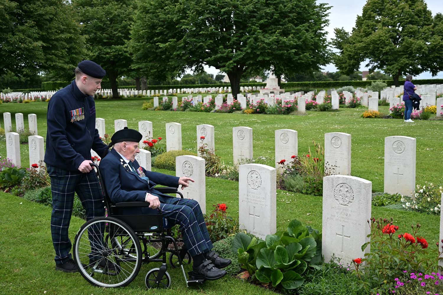 The Taxi Charity for Military Veterans proudly returned to Normandy this June to mark the 81st anniversary of D-Day, honouring the courage and sacrifice of the men and women who played a pivotal role in the liberation of Europe during WWII.
The group, including six WWII and five post-war veterans, accompanied by volunteer London black cab drivers and charity supporters, made the poignant journey to the Normandy beaches where British, American, Canadian and Allied forces landed on 6 June 1944.
The commemorative trip included visits to significant historical sites and memorial services, and opportunities for reflection and remembrance.
The six WWII veterans, with a combined age of 598, were warmly welcomed at ceremonies at Pegasus Bridge and the Bayeaux CWGC, and during visits to Arromanches, where a Mulberry was installed to aid the landings, and the British Normandy Memorial in Ver-sur-Mer, where the names of the fallen are recorded.
For the veterans, the trip is a chance to remember fallen comrades and share their personal stories of courage, loss and resilience.
One hundred-year-old WWII veteran, Don Turrell, and his 28-year-old friend and trip companion, Callum Reid, made an incredibly moving visit to St Manvieu War Cemetery to visit the comrades that Don had lost in the Battle for Hill 112. The Battle for Hill 112 took 10 weeks of fierce fighting and cost many lives. Callum's great grandfather was also involved in this huge operation and lost his life. He is buried in beautiful St Manvieu and for the very first time Callum was thrilled to bring his medals to his graveside.
During this visit, the veterans particularly enjoyed meeting students from Saint-Germain-en-Laye who spent an hour asking the veterans about their wartime experiences.
The charity’s work is made possible by the generous support of donors and sponsors who continue to champion the charity’s mission of offering friendship and support to military veterans.