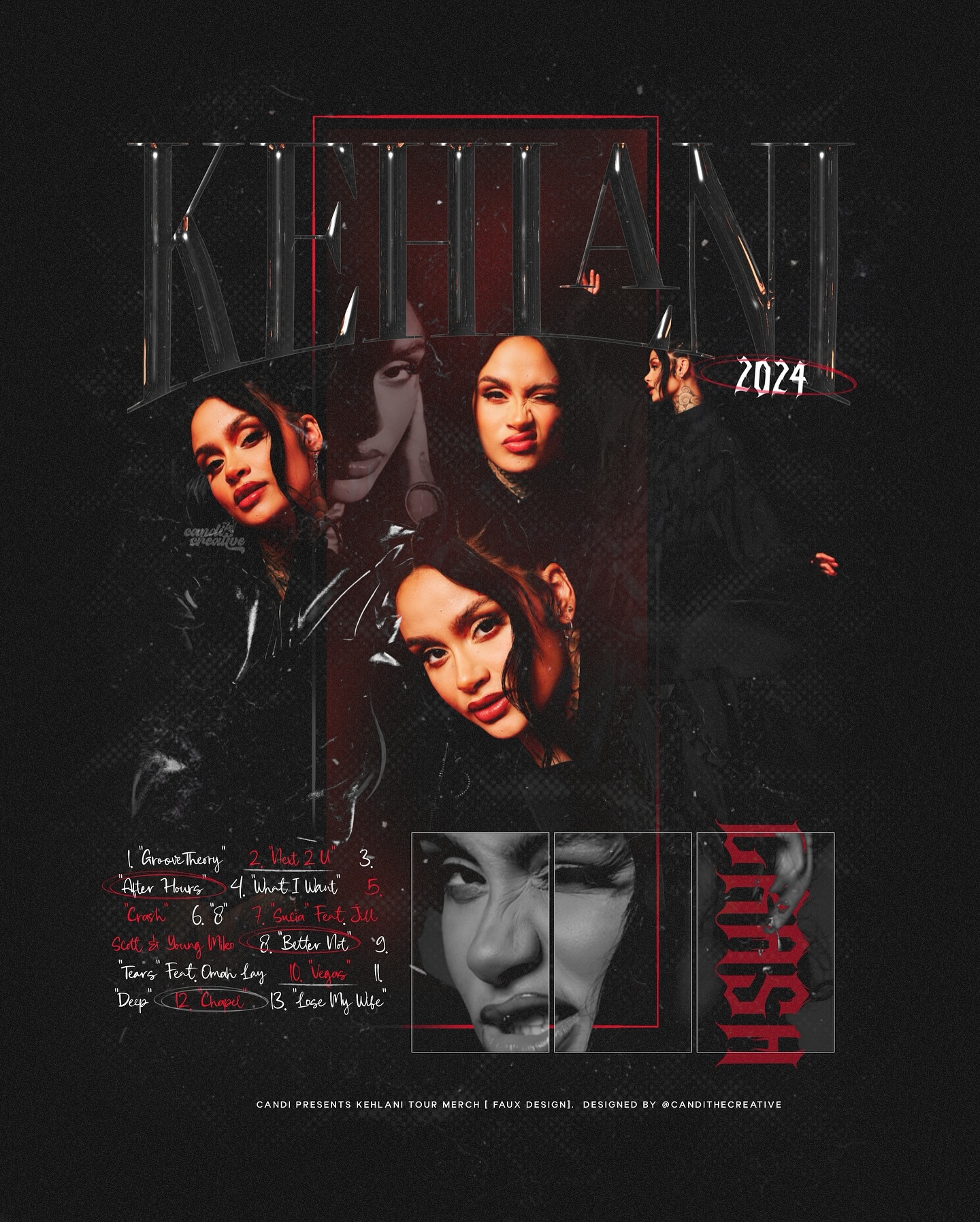 One time for the attention to details 😍
Faux merch design for @kehlani
#graphicdesignercommunity #creativedesigner #merchdesign #merch #bootlegtshirt #vintagetshirt #kehlani #kehlaniedit #concertmerch