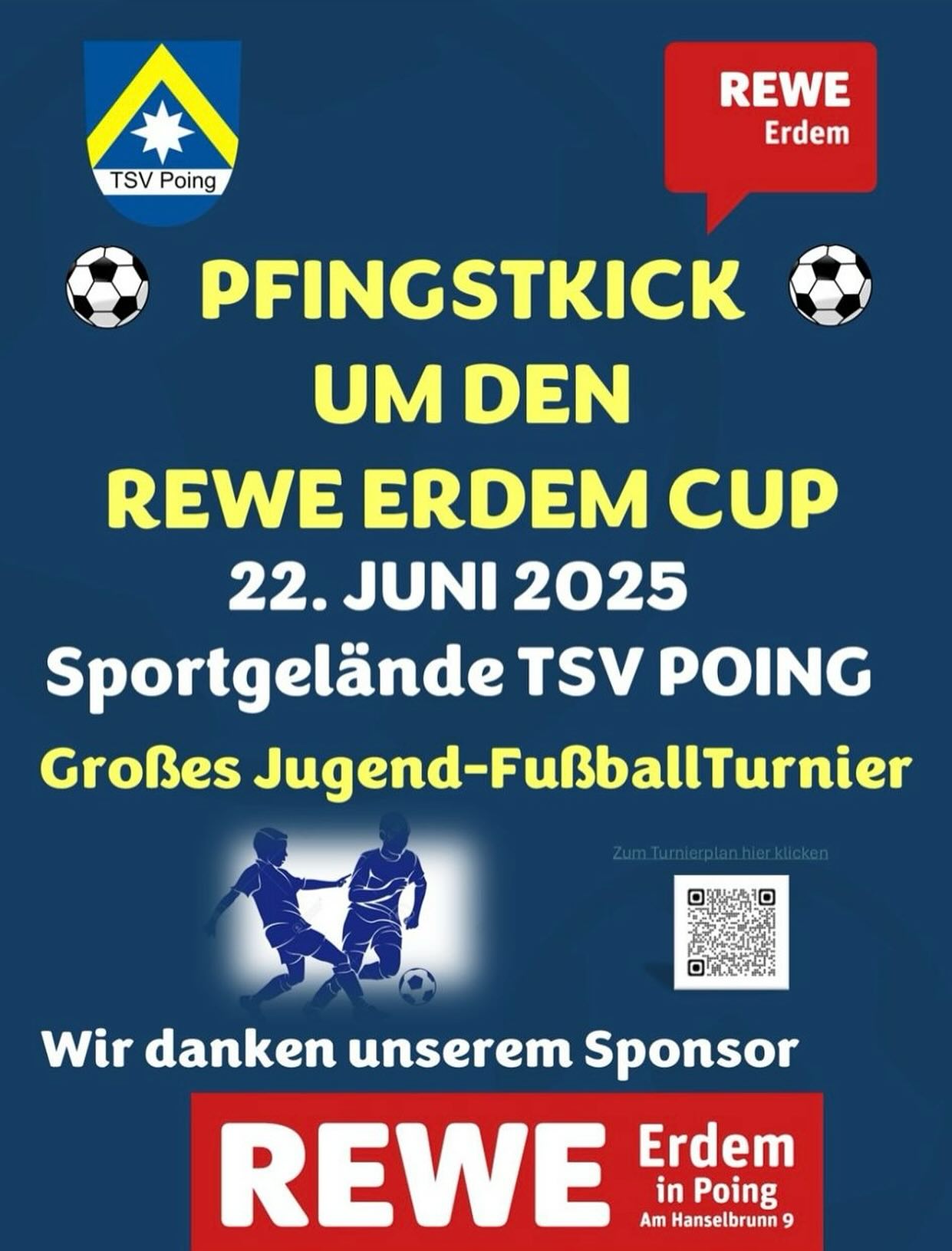 Sonntag, 22.06.25.
Kommt vorbei zu unserem Poinger Pfingstkick🔵🟡!
@rewe