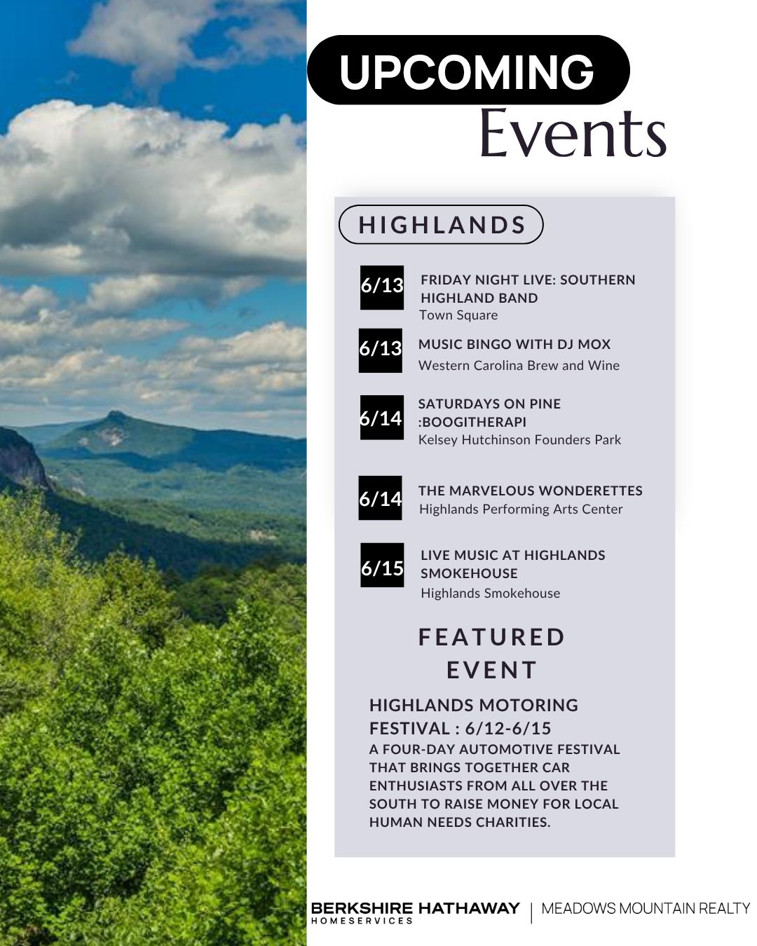 🚗 There’s a lot of fun happening this weekend in Highlands — especially the Highlands Motoring Festival! Don’t miss Cars in the Park this Saturday and be sure to stop by and say hey! 🏁✨
Click the link in bio to see even more!
#bhhsmmr #HighlandsMotoringFestival #CarsInThePark #WeekendInHighlands #PlateauLife
