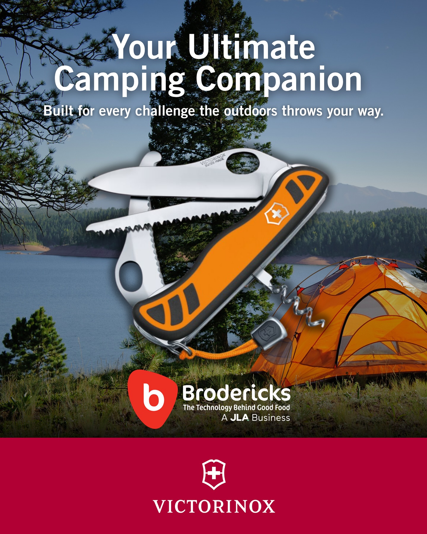 Heading out for a weekend under the stars? Don’t leave without your essential gear!
Brodericks (Part of the JLA Group), is proud to bring you the classic Victorinox Swiss Army Knives. For nearly 50 years, we’ve partnered with Victorinox, the brand synonymous with outdoor readiness and iconic multi-tools.
The legendary Swiss Army Knife is your compact powerhouse for every camping challenge. From whittling kindling and opening cans to making quick repairs, it’s packed with the functionality, quality, and innovation you need when you’re off-grid.
Equip yourself for precision and reliability on your next camping trip. Get your genuine Victorinox Swiss Army Knife through Brodericks today. Contact Sinead at Smcdomald@broderickbros.ie for more information.