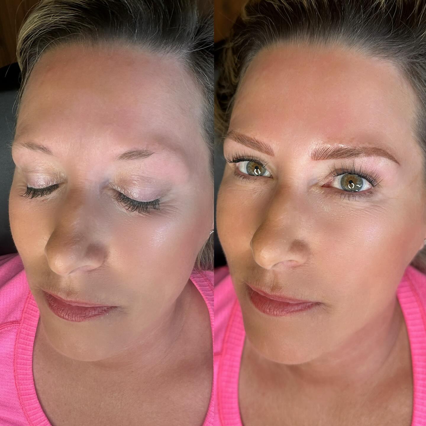 New brows for summer ☀️🕶️⛱️ these combination brows will cool, and soften giving her effortless brows for the long haul! #browsyyc #browtattoo #yycbrowtattoo #calgarybrows