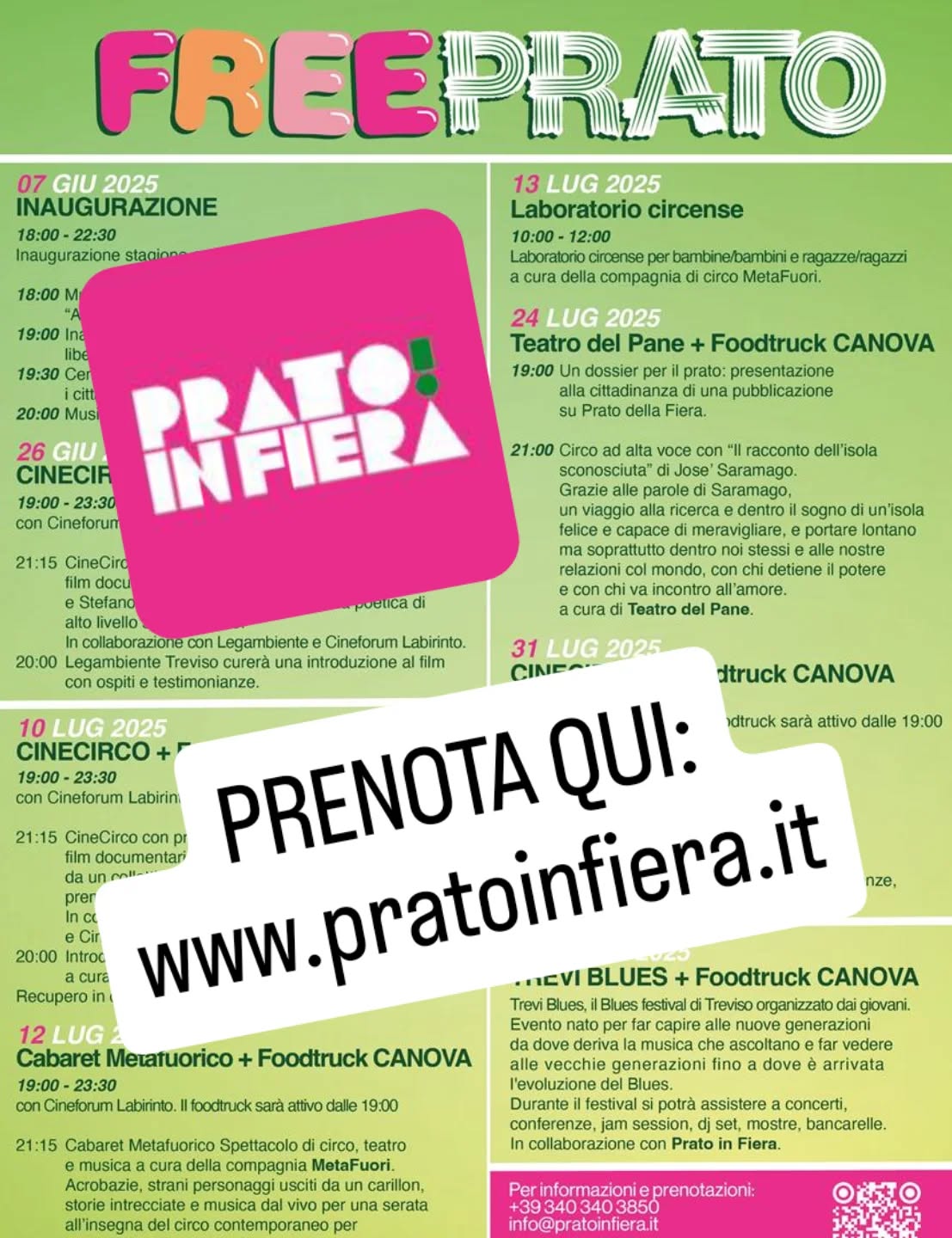 Le prenotazioni sono aperte!!!
www.pratoinfiera.it