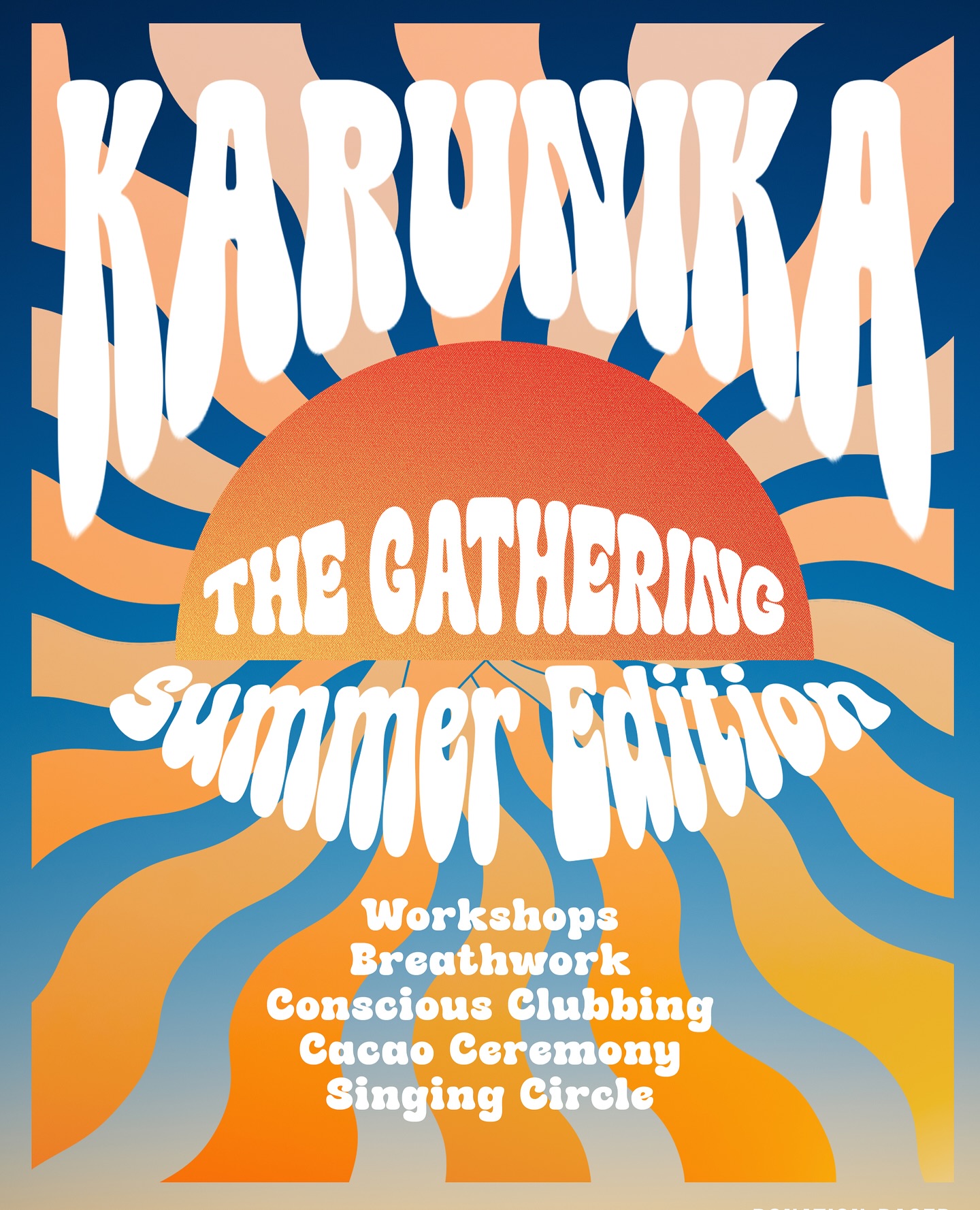 TOMORROW IS THE DAY! š
KARUNIKA: THE GATHERING ā SUMMER EDITION
A full day for, with, and by the community: at @karunika_spiritualcenter
Weāre so excited to welcome you into this co-created space of connection, celebration, and presence. Come for the workshops, stay for the vibes, and let yourself flow with the rhythm of the day.
Hereās whatās in store:
š¬ļø Deep Holistic Breathwork & Live Handpan with @merakbeingpresent & @joyamoments
āļø Conscious Movement & Breath with @chance.roni
š± Sound Bath with @sofiakaloteraki
š§” Cacao Ceremony & Singing Circle with @andreaknotter & @anirosemusic
š„ Conscious Play Fight with @elena_millionaire
š 4h of Conscious Clubbing with @dj.guatambu & @phillipmorris3
⨠Doors open at 12:00
š« Opening Ceremony at 12:30 guided by the lovely @iris_hendrikss
Everything is donation-based, including the food & drinks.
Letās gather to breathe, move, dance, and share in the joy of being together.
š Reserve your workshop spots (still a few left!):
www.karunikaspiritualcenter.com/workshops
* For Singing Circle &Conscious Clubbing you can just walk in.
See you tomorrow!
With Love,
Karunika Family
š§”
~ Thanks for the poster design @gifphanie !