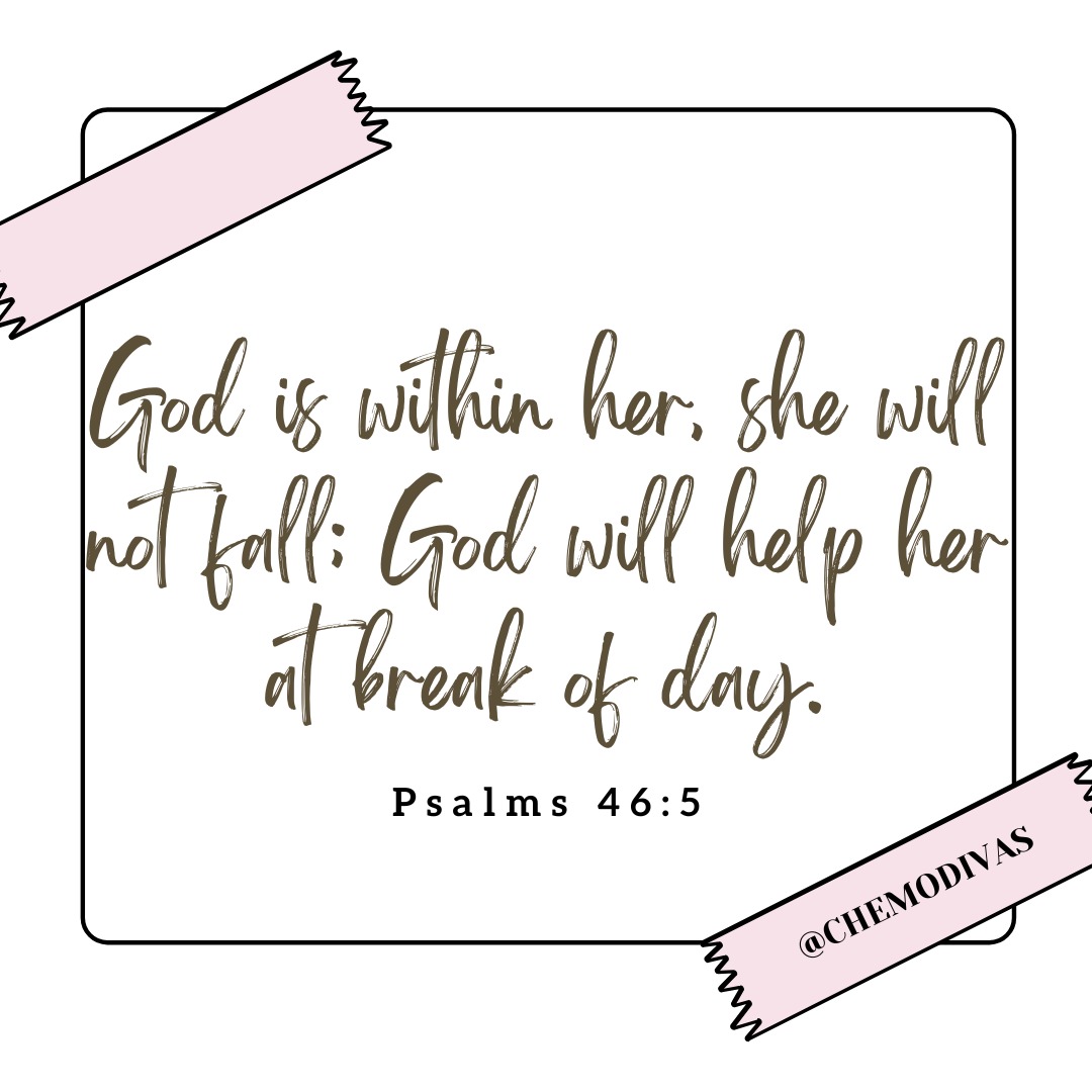 💚 “God is within her, she will not fall; God will help her at break of day.” — Psalm 46:5
Even in the moments that feel heavy, uncertain, or overwhelming — you are never alone.
His strength is your anchor. His presence is your peace. His promises still stand.
🌅 A new day is coming, and help is already on the way.
Hold on, Diva — you are held.
#ChemoDivas #Psalm465 #FaithOverFear #GodIsWithinHer #YouWillNotFall #SpiritualStrength #HealingWithFaith #WomenOfFaith #CancerAndFaith #MorningMercies #SupportAndSurvive #DivinelyHeld