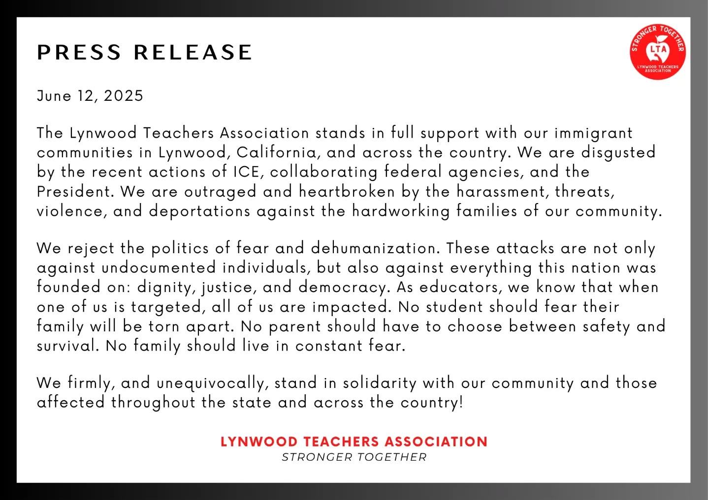We stand with 𝐘𝐎𝐔! ✊
We'll take our horchata warm, 𝘵𝘰𝘰.
#ICEOut #FueraICE