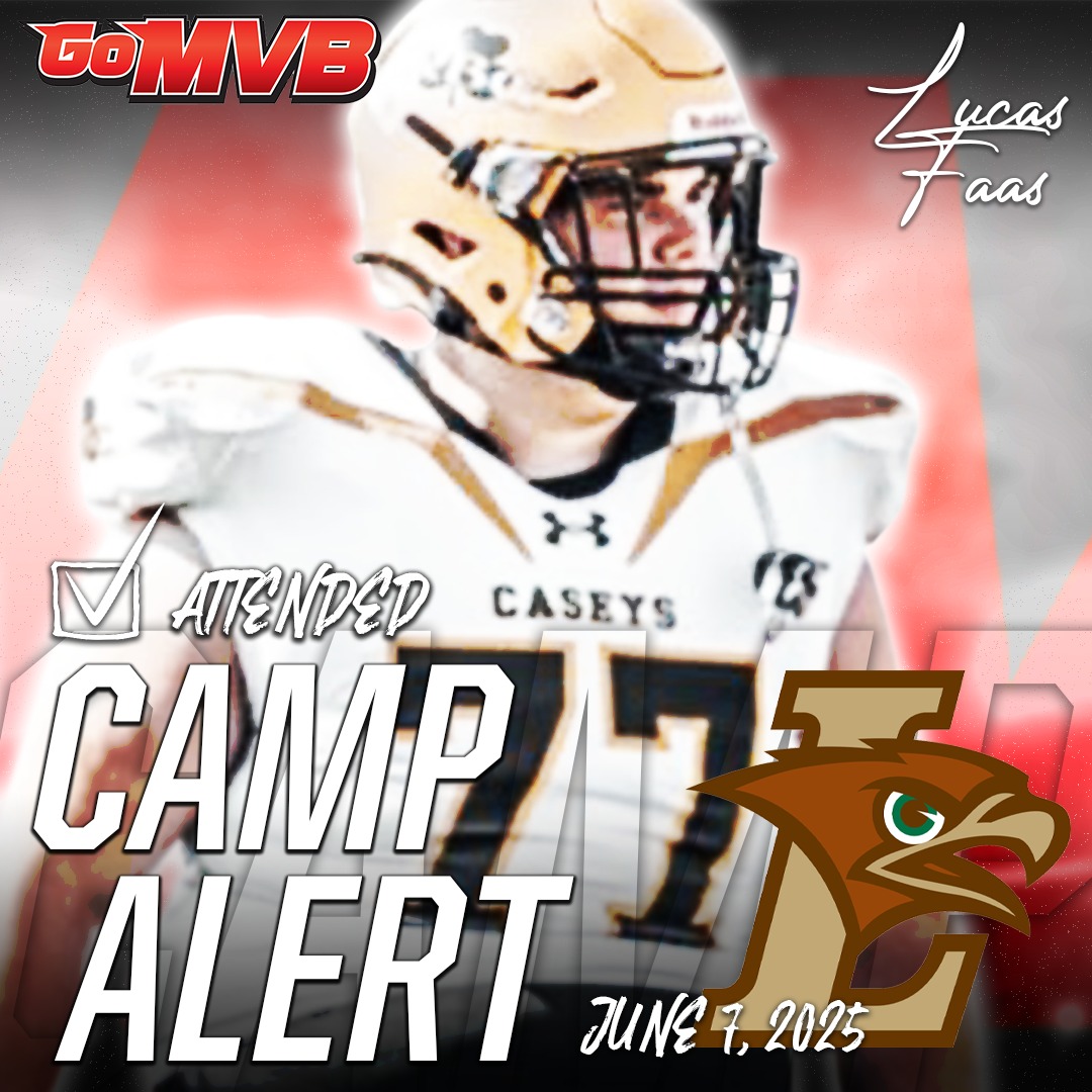Our guy Lucas Faas put in some work at the Lehigh University football camp last week!
'27 OL
Red Bank Catholic, NJ
More Info: GoMVB.com/lucasfaas
Follow: Twitter.com/LucasFaas72
#gomvb #hsfootball #athlete #collegecamp #collegerecruiting