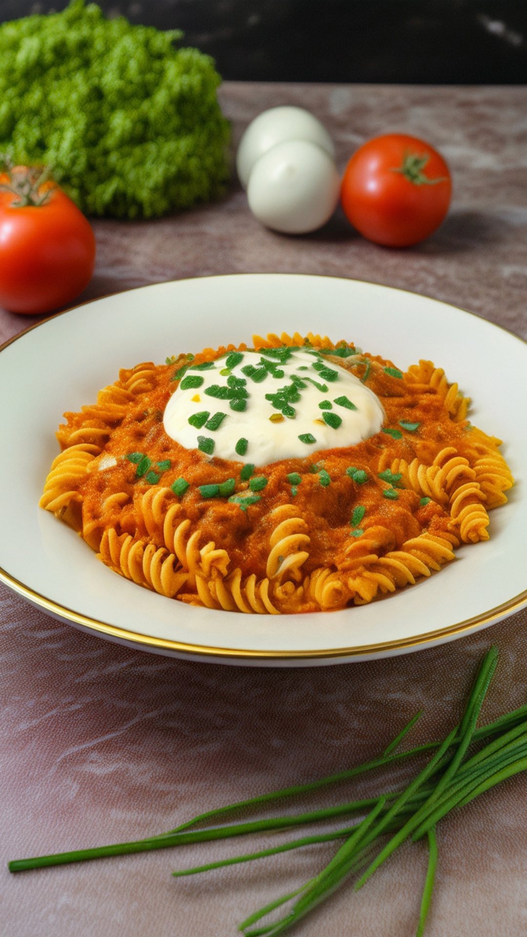 ✨ Вълшебната рецепта на Mrs. APETTINI: Фузили Червено Кадифе ✨
Здравейте, приятели! Днес ще ви споделя една невероятна рецепта за “Фузили Червено Кадифе” от Mrs. APETTINI. Тази паста е истински кулинарен шедьовър, който ще впечатли всички ваши гости. Нека започнем!
Необходими продукти за 4-5 порции:
• 300 г Mrs. APETTINI фузили
• 1 глава лук, нарязан на дребно
• 3-4 скилидки чесън, нарязани
• 1 малка тиквичка
• 1 стрък селъри (млада целина)
• 2 моркова
• 3-4 супени лъжици зехтин
• 400 г пасирани домати
• 200 мл течна сметана*
• 1 супена лъжица сол и черен пипер за овкусяване
• 1 супена лъжица риган
• 200 г (2 топчици) прясна моцарела*
• 1 връзка зелен лук за декорация
Начин на приготвяне:
1. Нарежете зеленчуците на малки кубчета и ги запържете за кратко в зехтина. Продължете готвенето под капак на среден огън, докато зеленчуците омекнат.
2. Добавете ригана, черния пипер и пасираните домати. Гответе още около 15 минути на ниска степен на котлона, докато водата се изпари.
3. Сложете водата за пастата да заври със солта. Варете фузили Mrs. APETTINI за 3 минути до степен “Ал Денте” и отцедете.
4. Към доматения сос със зеленчуците добавете течната сметана и разбъркайте до хомогенност. Прехвърлете сместа в пасатор и пасирайте за 1 минута. Върнете гладкия сос в тигана и добавете 2-3 черпака от горещата вода, в която е сварена пастата, до получаване на нежен, кадифен сос.
5. За финал разбъркайте добре соса и сварената паста. Сервирайте фузилите с кадифения сос “Червено кадифе” в затоплени чинии. Гарнирайте отгоре с парченца накъсана моцарела и ситно нарязан пресен лук.
„Червено кадифе“ не е само торта, а невероятно здравословна и бърза рецепта за паста на Mrs. Apettini - перфектна за уютна, семейна вечеря 👨👩👧👦 или просто когато искате да се насладите на нещо модерно и изискано 🍷✨. Приятен апетит! 😋🍽️
Забележка:
*Тази рецепта може да бъде изпълнена и като вегетарианска 🌱, ако замените млечната сметана с кокосова 🥥 или на соева основа 🌿, а вместо моцарела – гарнирате със запечено, мариновано тофу 🍲
#MrsApettini #фузиличервенокадифе #домашноготвене #вкусно #инстаграмидеи #кулинария #паста #моцарела #зеленчук#вегетарианска рецепта