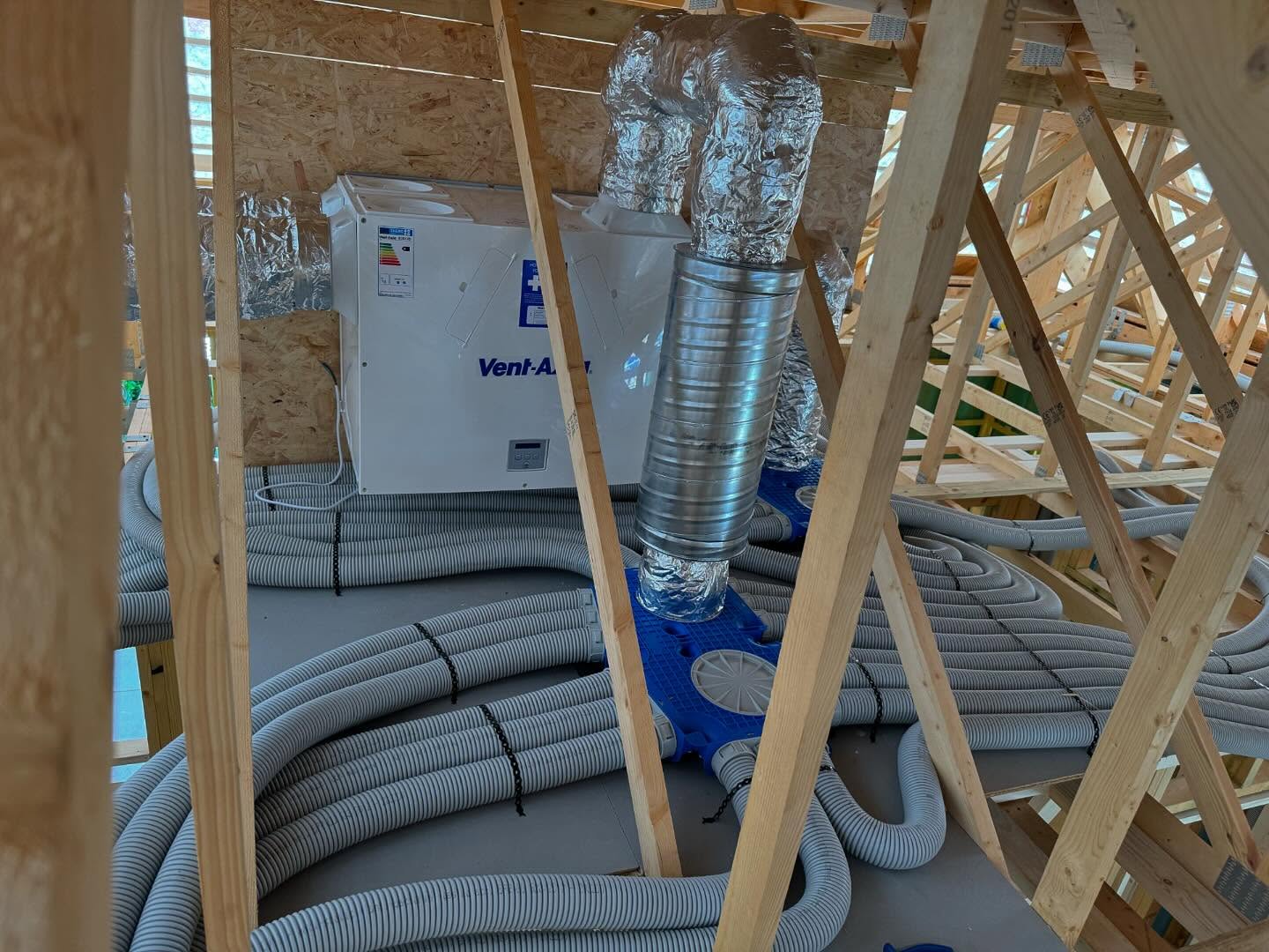 Full mechanical ventilation heat recovery system install to tick all the new build boxes ,for all your home ventilation needed please contact us