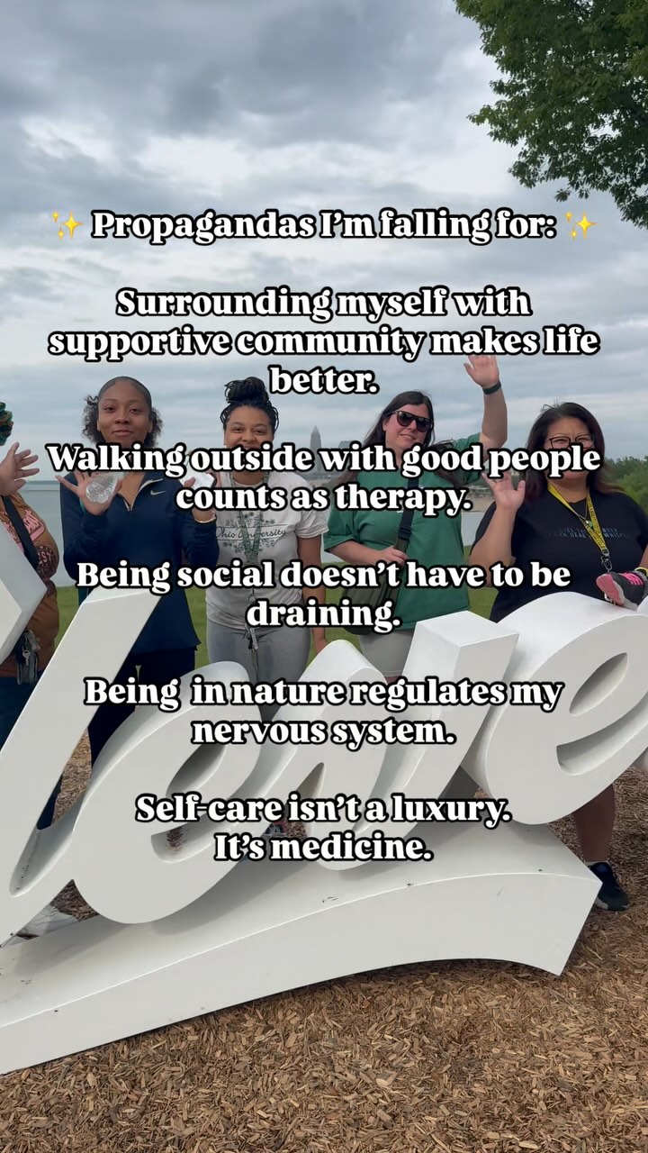If you’re falling for this too, come walk with us 🫶🏽
Next Monday, we’re doing it again — moving our bodies, clearing our minds, and reminding each other we’re not alone.
📍Upper Edgewater at The Cleveland Script sign
🕘 5:30pm
📅 every Monday
No pressure. No performance. Just presence.
Your spot is already waiting 💗