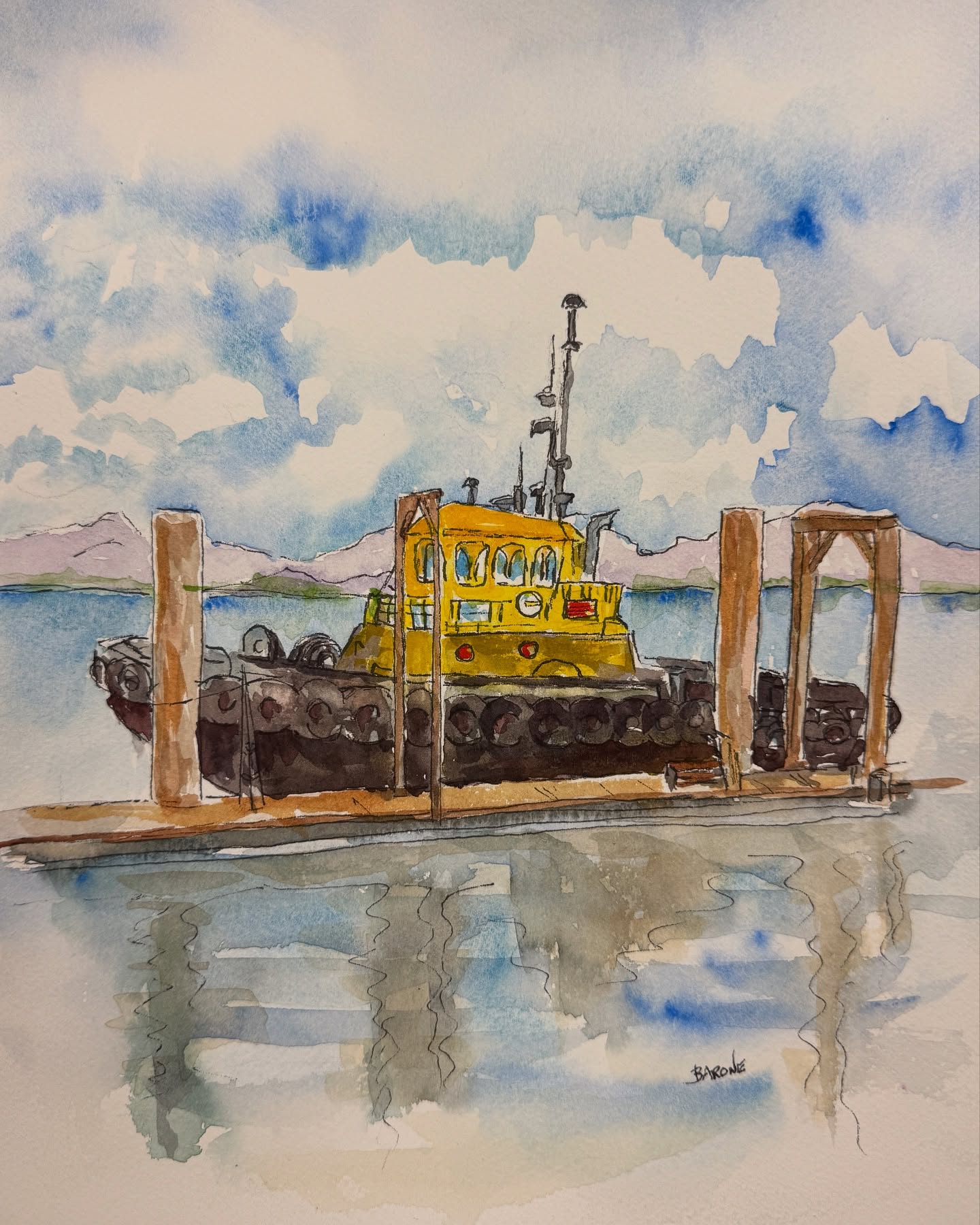 New Westminster Quay - Tug boat docked on the River. Watercolour on Fabriano 140lb Cold press. #tugboat #cityofnewwestminster #newwestminsterbc #newwestquay #fraserriver #watercolour #watercolours #danielsmithwatercolors #davincibrushes #southsurreywhiterockartsociety #vancityartist #artforsale #painteveryday #opusartsupplies #opuspleinairchallenge #opusartsupplies