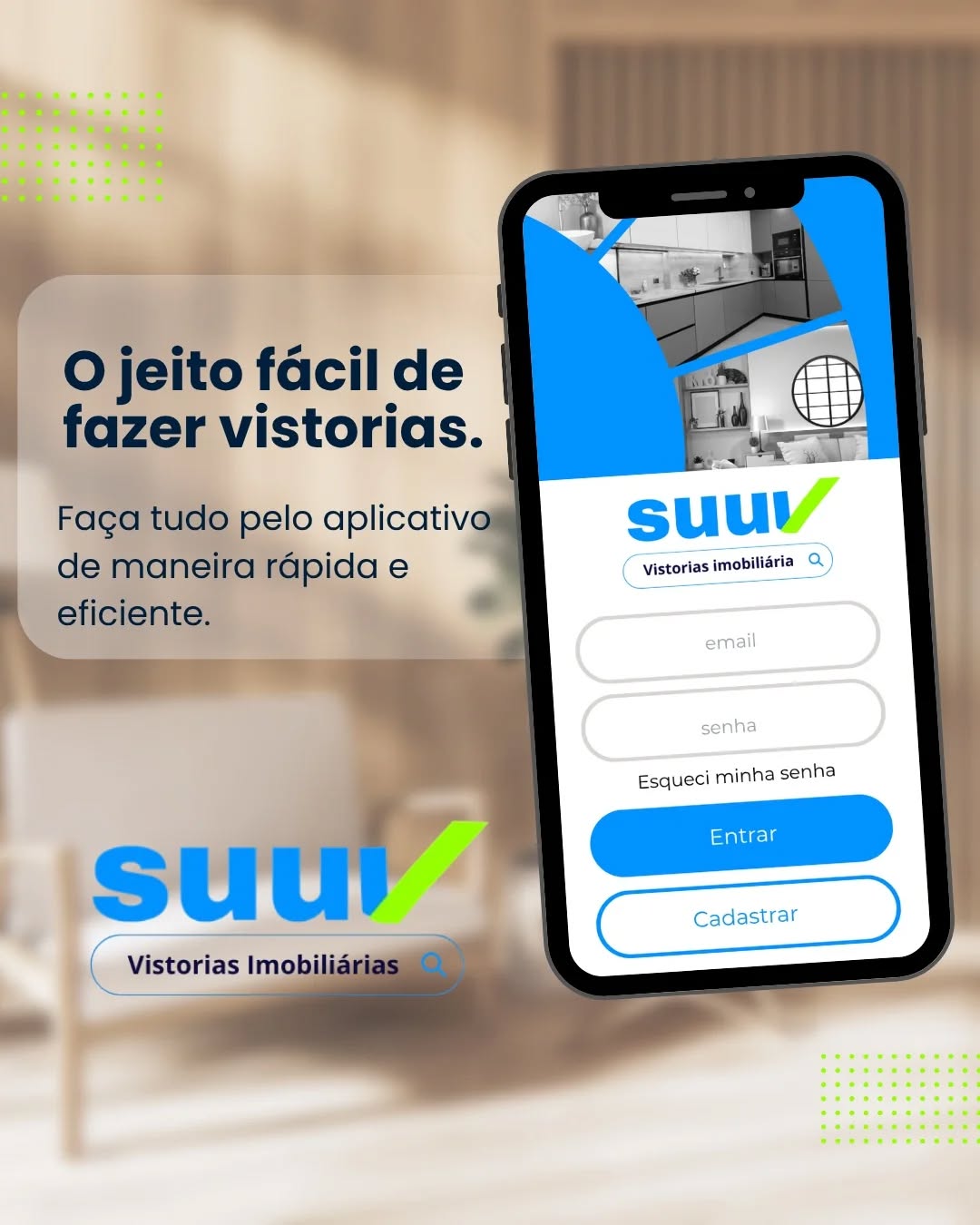 O jeito fácil de fazer vistorias
Chega de complicações na hora de vistoriar!
Com o app da SUUV, você faz tudo em minutos do registro de itens à assinatura digital. Mais agilidade, menos retrabalho!
Faça seu cadastro e comece a usar grátis!
Transforme sua rotina com a SUUV: a tecnologia que o mercado imobiliário precisava.
#VistoriasSimplificadas
#CorretorModerno
#AppImobiliário
#MercadoImobiliário
#GestãoDeVistorias
#DigitalizeSuaImobiliária
#SUUVVistorias
#TecnologiaImobiliária
#ProdutividadeImobiliária
#CorretorDeSucesso