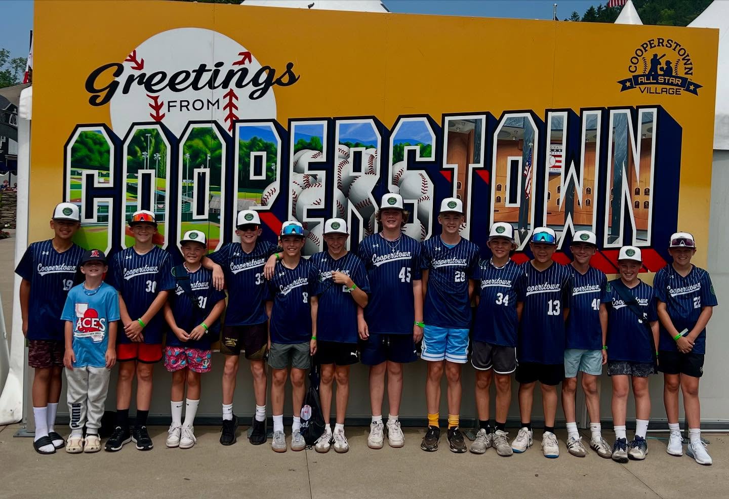Aces made it to Cooperstown and are checked in , ready to roll!❤️🤍💙⚾️💥