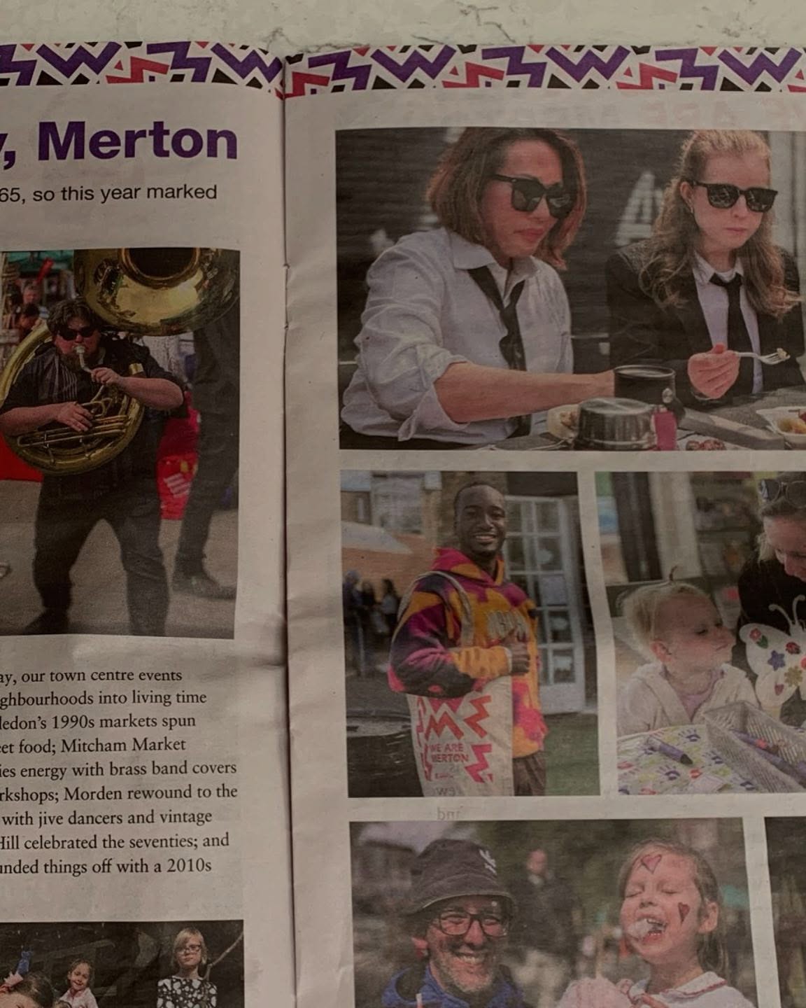 Tee hee! Laura and i were featured in our local paper after performing for #mertoncouncil ‘s 60th birthday! A school mum saved the paper and gave it to me …. 🫣