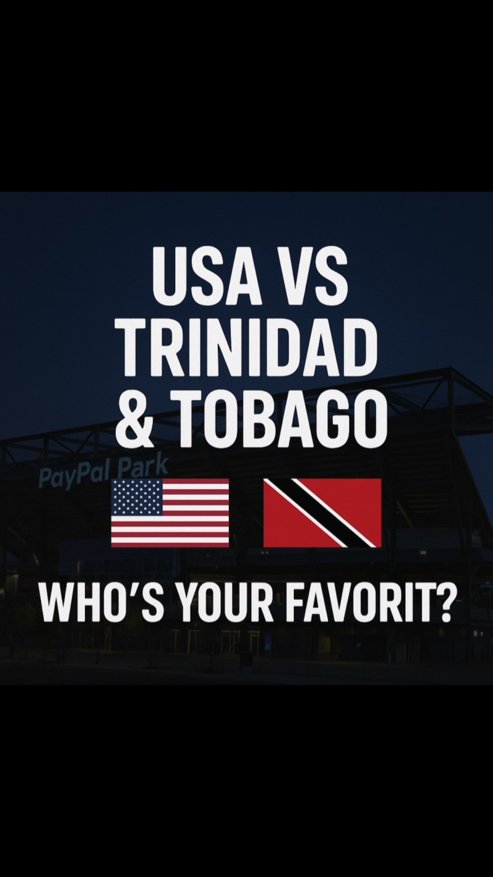 Game day vibes from @paypalpark
🇺🇸⚽🇹🇹
@usa_soccer__team faces @trinidadytobago.usm tonight!
Who’s your favorite for the win?
👇 Drop your prediction!
#FutbolFandom #USAvsTRI #GoldCup2025 #PayPalPark #SoccerVibes #LatinoFutbol #electricavenue