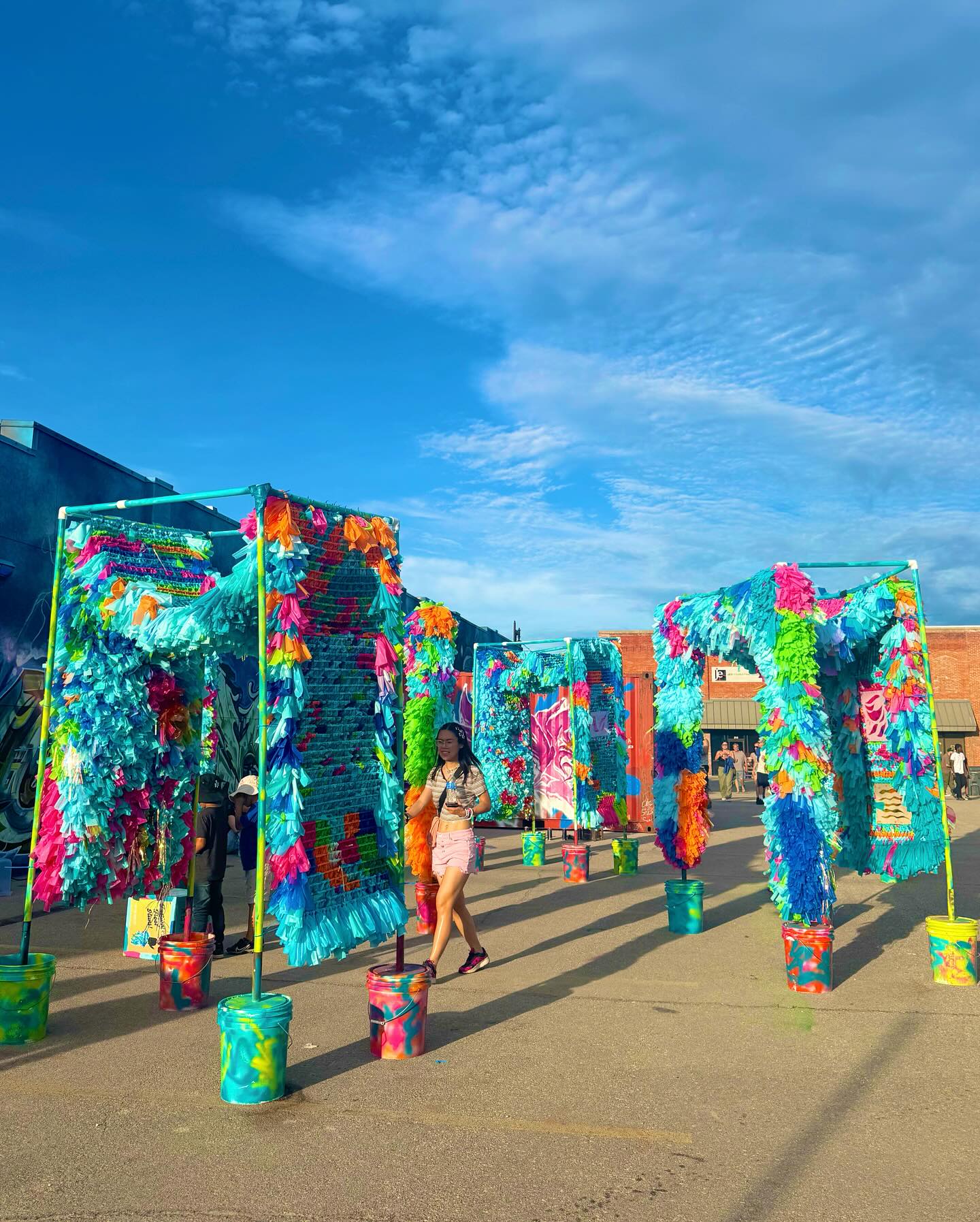 It was so surreal to see everyone interacting with and enjoying our installation this weekend! @brittanyschaar.art and I collaborated to create this piece, but y’all really brought it to life. And we couldn’t be happier. 🩵💚🩷🧡🫶🙌 If you have any photos with it, we’d love to see!!
Thank you to @harvesterarts for placing us in a cool walkthrough spot where we could activate a space! And for allowing two artists to experiment with something a little outside their normal medium!