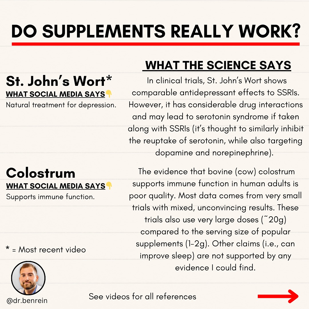 UPDATE: Do supplements really work?
Seven videos in, here’s what I’ve found. Let me know what else I should cover (and any I should remove? 👀)
#supplements #science #wellness #health