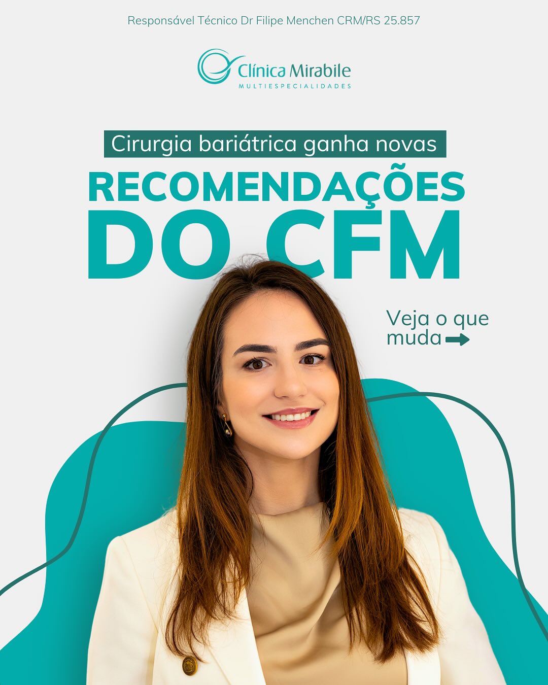 Novidade importante para quem acompanha temas ligados à saúde e ao tratamento da obesidade. 👩⚕️
O CFM atualizou as diretrizes para a cirurgia bariátrica e metabólica, ampliando o acesso ao procedimento e reforçando critérios de segurança.
A Dra. Celina Hallal, especialista em Cirurgia do Aparelho Digestivo aqui na Clínica Mirabile, explica os principais pontos dessa mudança e como ela pode impactar pacientes que buscam qualidade de vida. 💚
Arraste para o lado e entenda.
-
#clinicamirabile #clinicamultidisciplinar #portoalegre #CFM #obesidade #bariatrica