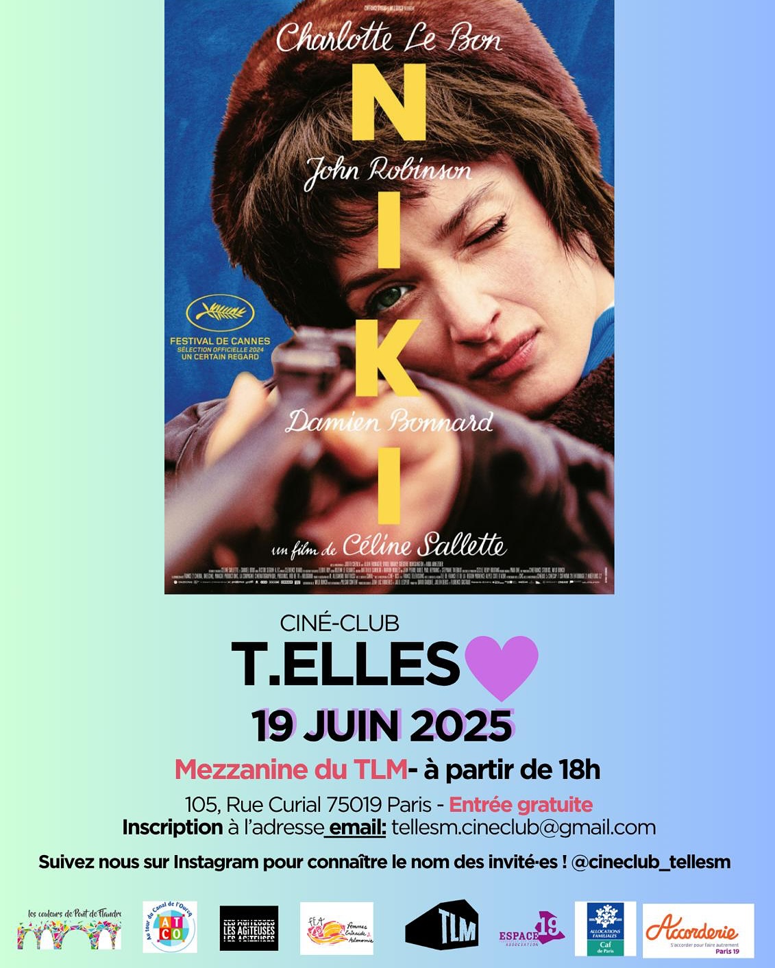 Notre prochain ciné club TellesM dans quelques jours ✅ hâte de vous y retrouver pour le film NIKI avec nos invitées exceptionnelles 👌au @le_tlm