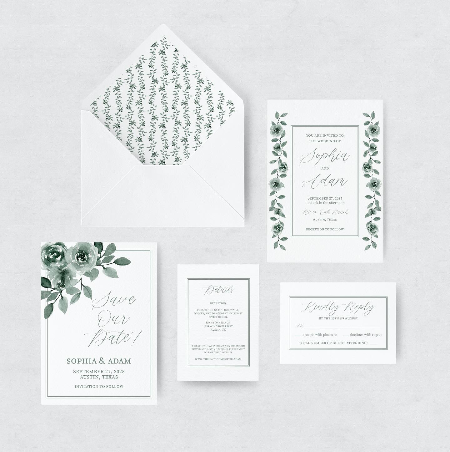 Wedding Vibes: minimalist meets cottagecore 💚
Featuring hand-painted monochromatic florals 🥰
#cottagecore #minimalist #stationerydesign #watercolorflorals #perylenegreen