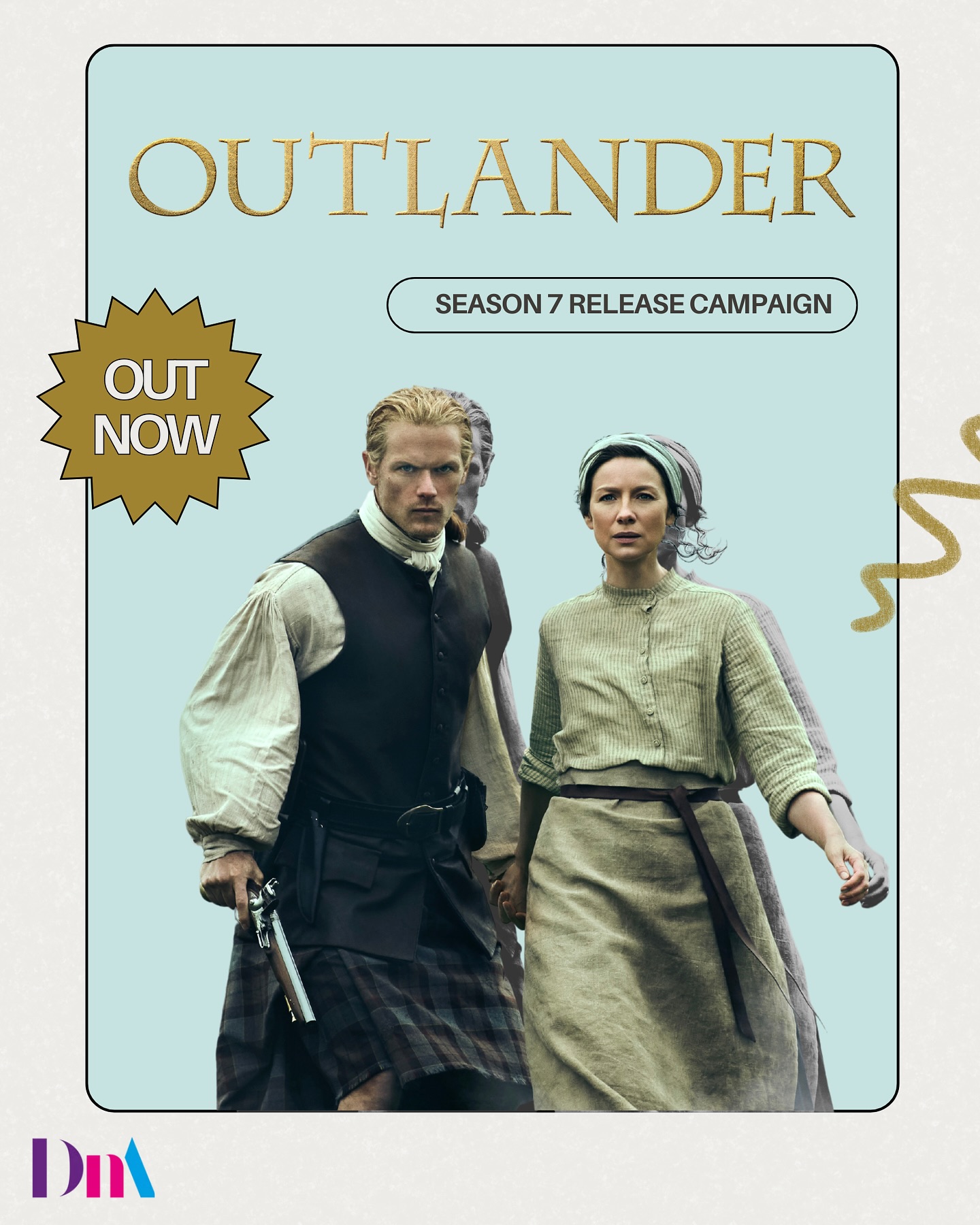 Have you caught up with the latest series of Outlander yet? ⚔️
We loved working on the release campaign for the seventh series, which is available to buy on Blu-ray™ and DVD now!
Based on the international best-selling book franchise by Diana Gabaldon, the latest chapter picks up from the harrowing events of the end of Season Six, with Jamie (Heughan) and Young Ian racing to rescue Claire (Balfe) before she’s tried and wrongfully convicted for the murder of Malva Christie. But their mission is complicated by the beginning of a geopolitical firestorm: The American Revolution has arrived. Jamie, Claire, and their family are caught in the violent birth pains of an emerging nation as armies march to war and British institutions crumble in the face of armed rebellion.
Highlights from this campaign include:
🏴 A competition for The Sun Club members to win an Outlander-inspired Scottish break, with features in The Sun’s newsletter and a print ad
🎲 Giveaways with lifestyle magazines including Woman, WhatsOnTV and Woman’s Own