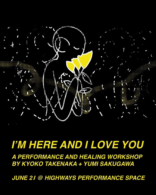 🌞✨ I’M HERE AND I LOVE YOU ✨🌞
A Performance & Healing Workshop with Kyoko Takenaka (@jinjabrew) + Yumi Sakugawa (@yumisakugawa)
Sat, June 21 | 1 PM | Highways
Enter the sacred threshold of the Summer Solstice through this immersive offering of performance, ritual, movement, and collective healing.
Part of “At the Still Point of the Turning World: Solstice Esoterica & Queer Spiritualism,” this workshop invites you to meet your past, present, and future selves with radical presence and love.
🌸 What’s Included:
🎭 A powerful solo performance + talkback by Kyoko Takenaka, in communion with their past self — a meditation on time, healing, and artistic resilience
🌀 A gentle, guided movement practice rooted in Butoh & Qi Gong, honoring the Four Directions
📝 A contemplative journaling + image-based ritual session led by Yumi Sakugawa, guiding you into nature’s wisdom, ancestral connection, and your inner wildness
🧘♀️ Bring: your journal, writing tools, a blanket, water, and anything that helps you feel grounded.
💫 Sign-up now via the “At the Still Point of the Turning World” page on our website — link in bio. 💫
Come exactly as you are. Let this solstice be your threshold. 🌿
#ImHereAndILoveYou #KyokoTakenaka #YumiSakugawa #SolsticeWorkshop #QueerHealing #Butoh #QiGong #RadicalPresence #HighwaysPerformanceSpace #LinkInBio #QueerSpirituality #SolsticeEsoterica #CollectiveCare #SummerRituals #HealingThroughArt