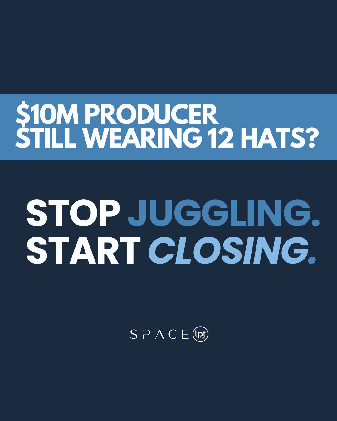 $10M producer still wearing 12 hats? 🤯
❌ Stop JUGGLING
✅ Start CLOSING
It's time to offload the tasks that are keeping you from your true potential.
Discover how our systems and support can help you focus on what you do best.
