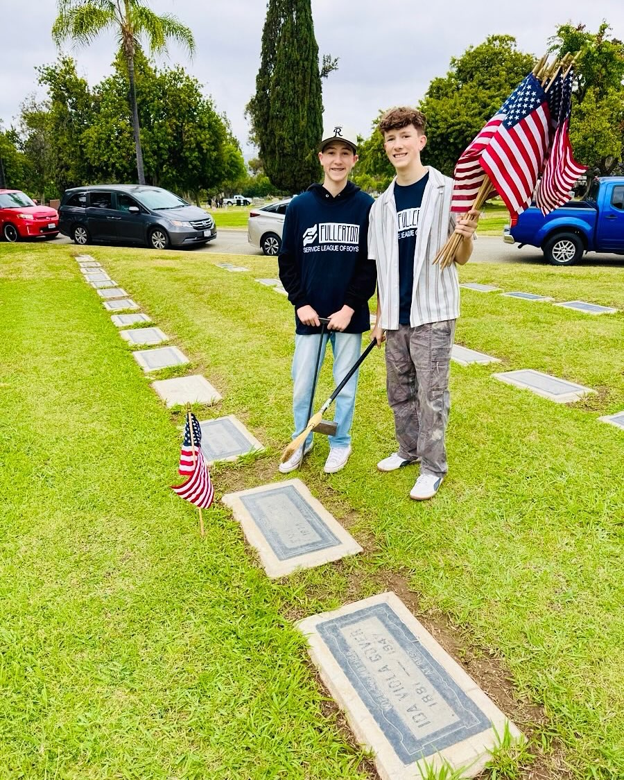 Flag placement event at the Loma Vista Memorial Park, hosted by American Veterans Memorial Association.