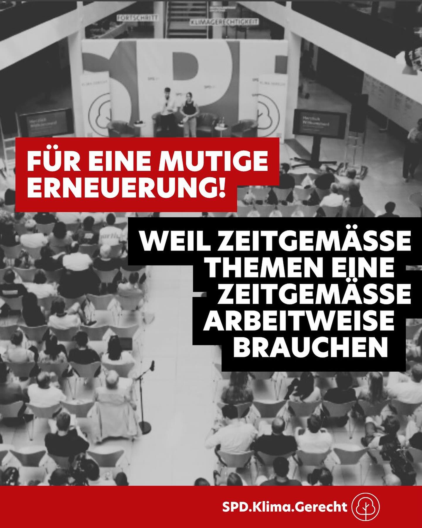 🚨Nur noch 11 Tage - dann startet der SPD Bundesparteitag in Berlin ⚡️
Doch das von diesem Parteitag ein Signal der echten Erneuerung nach einem katastrophalen Ergebnis bei der Bundestagswahl ausgeht, steht leider (noch) in den sozialdemokratischen Sternen.
Wir haben deshalb vor kurzem unsere neue Kampagne gestartet - mit viel Schwung, aber vor allem konkreten Ideen & Forderungen. Diese haben wir auch als offizielle Anträge eingebracht.👆
Wir freuen uns über die vielen positiven Rückmeldungen, die uns schon erreicht haben, und über jede Entscheidungsträger*in oder Juso und SPD Gliederungen, welche unsere Forderungen unterstützen möchten. Schreibt uns dafür einfach eine DM oder eine Mail an info@spd-klima-gerecht.de 🙏
Das gesamte Forderungspapier findet ihr über unsere Bio oder auf spdklimagerecht.de 🌹