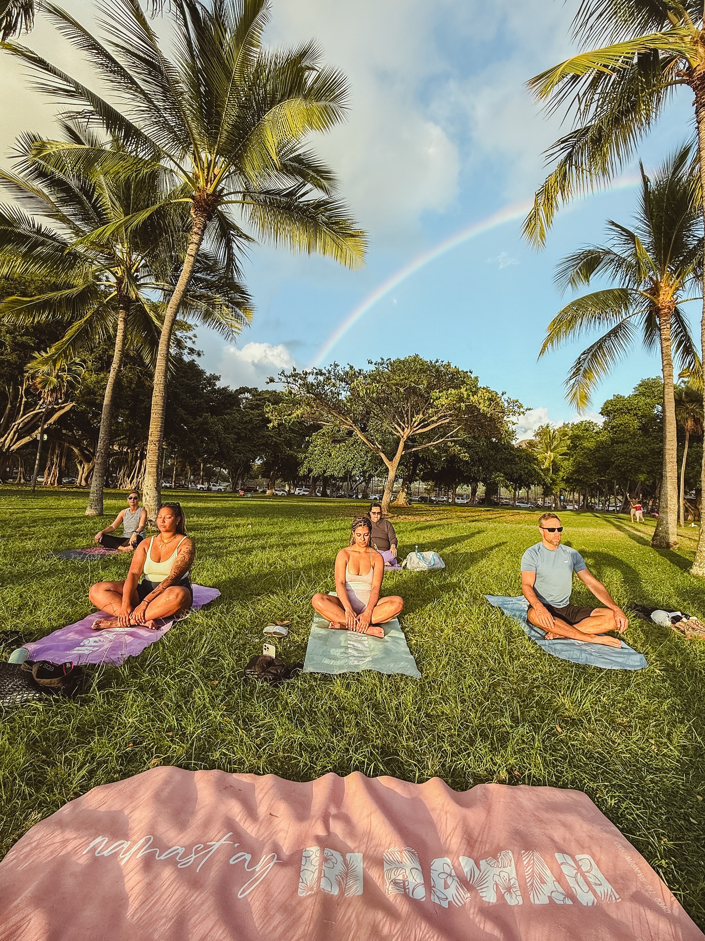 Did you say ~ Over the Rainbow yoga OR Under the Rainbow Yoga? @otryogahawaii
🌈 Breathe deep, stretch wide, and flow under the rainbow of Waikīkī ☀️
Join us for daily outdoor yoga on the lush ocean-side lawn—where rainbows and relaxation meet.
✨ All levels welcome. Come as you are!
www.overtherainbowyoga.com
#WaikikiYoga #OutdoorYogaHawaii #YogaUnderThePalms #YogaInWaikiki #HawaiiYoga