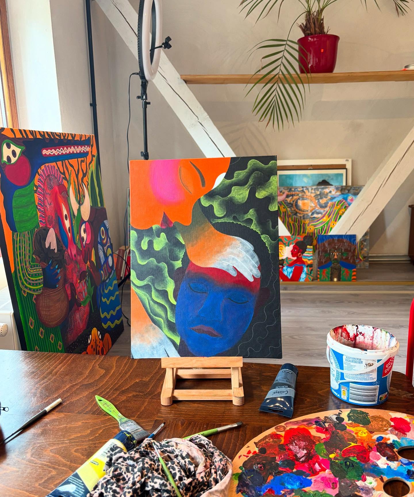 In the studio 16.6.2025
.
.
.
#art #wip #painting #healing #spirits
