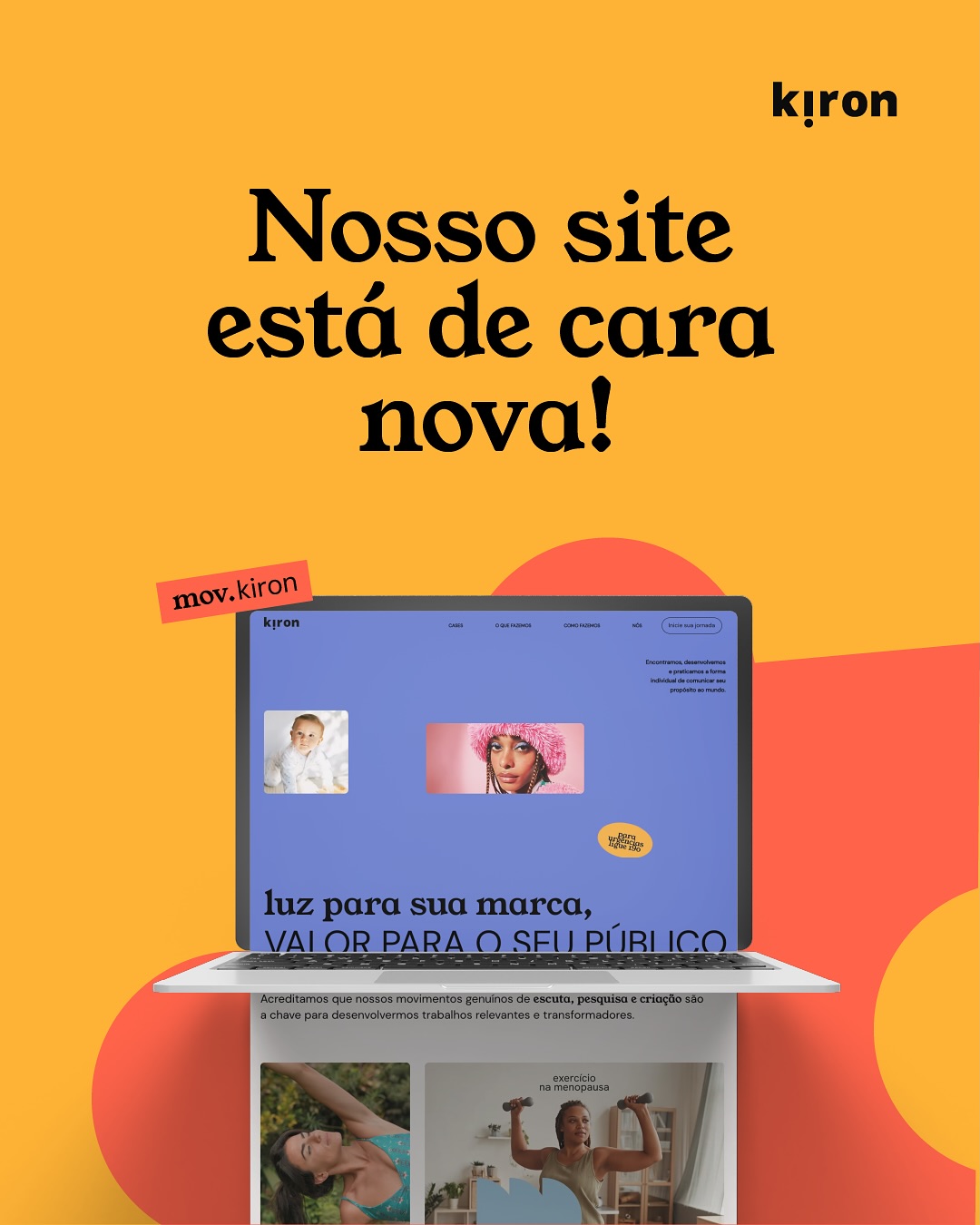 Estamos muito felizes em anunciar que o nosso site foi atualizado para oferecer uma experiência ainda melhor para você! Agora, ele está mais moderno, dinâmico e com um visual intuitivo, garantindo uma navegação mais fácil e agradável. 😍
✅ Novidades:
Apresentação clara e objetiva dos nossos serviços.
Cases de sucesso que inspiram e mostram tudo o que já conquistamos.
Design clean e funcional, pensado para melhorar sua experiência.
Agora ficou ainda mais fácil conhecer tudo o que fazemos e como podemos ajudar no seu sucesso. Dê uma olhadinha no nosso novo espaço online! 💻✨
👉 Acesse agora e descubra tudo o que preparamos para você!
#kiron #agenciakiron #emailmkt #marketing #copywriting #branding #comunicacao #marcas#novidades #sitenovo #designmoderno #casesdesucesso #atualização #maisfácil #maisrápido