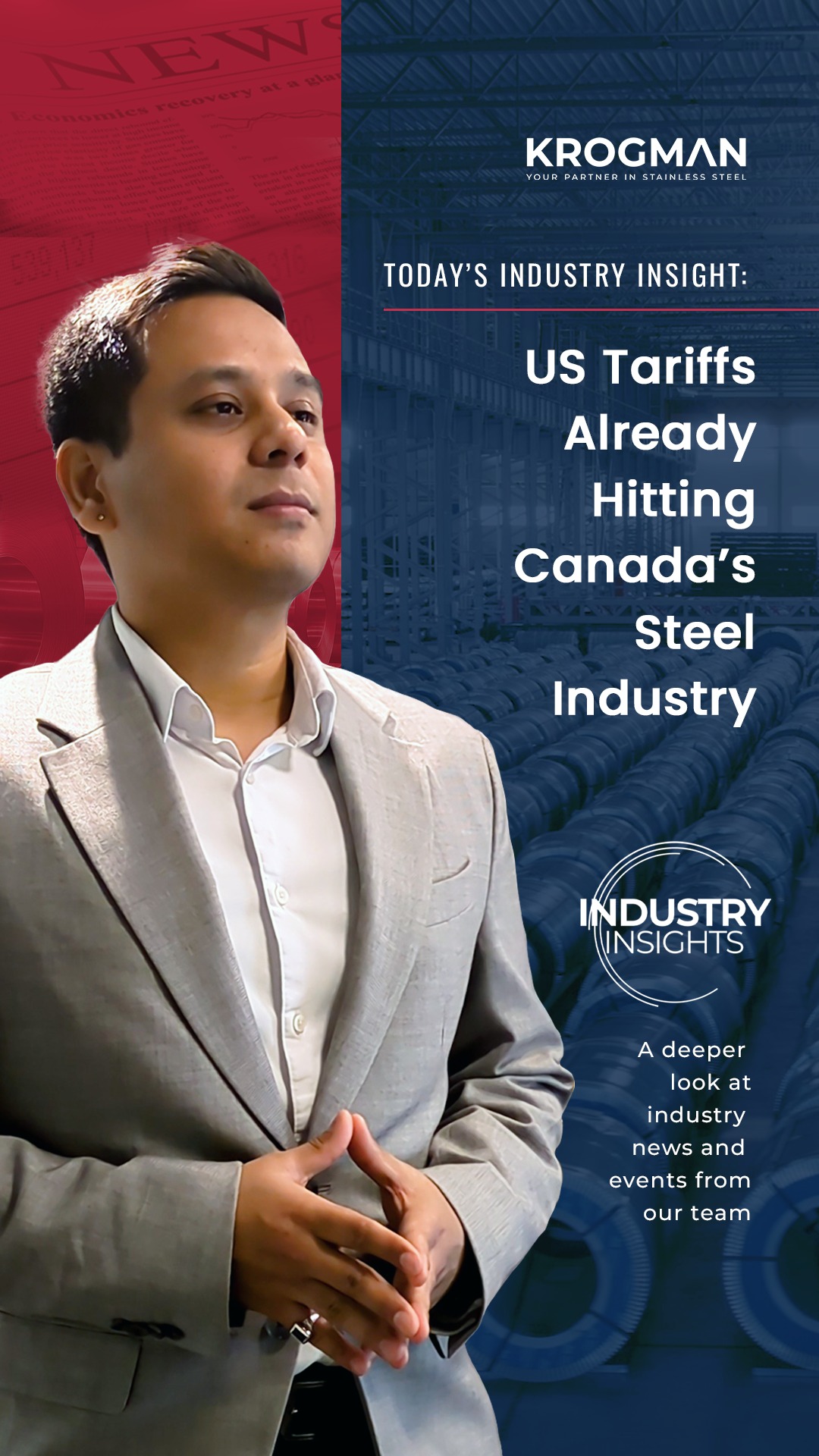 US Tariffs Already Hitting Canada's Steel Industry? 🇨🇦
Listen to what Vivek, one of our Business Development Executives, has to say about it.
Read the rest of the insight on our website. Click the link in our bio!
#IndustryInsight #USTariff #Canada #SteelIndustry #FromOurTeam