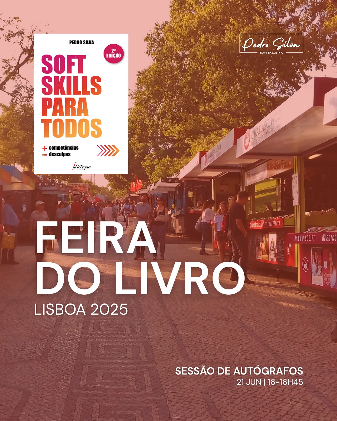 É com grande felicidade que vos digo que vou estar na Feira do Livro de Lisboa no próximo dia 21 de junho, entre as 16h e as 16h45, numa sessão de autógrafos. Conto convosco! 🧡📖