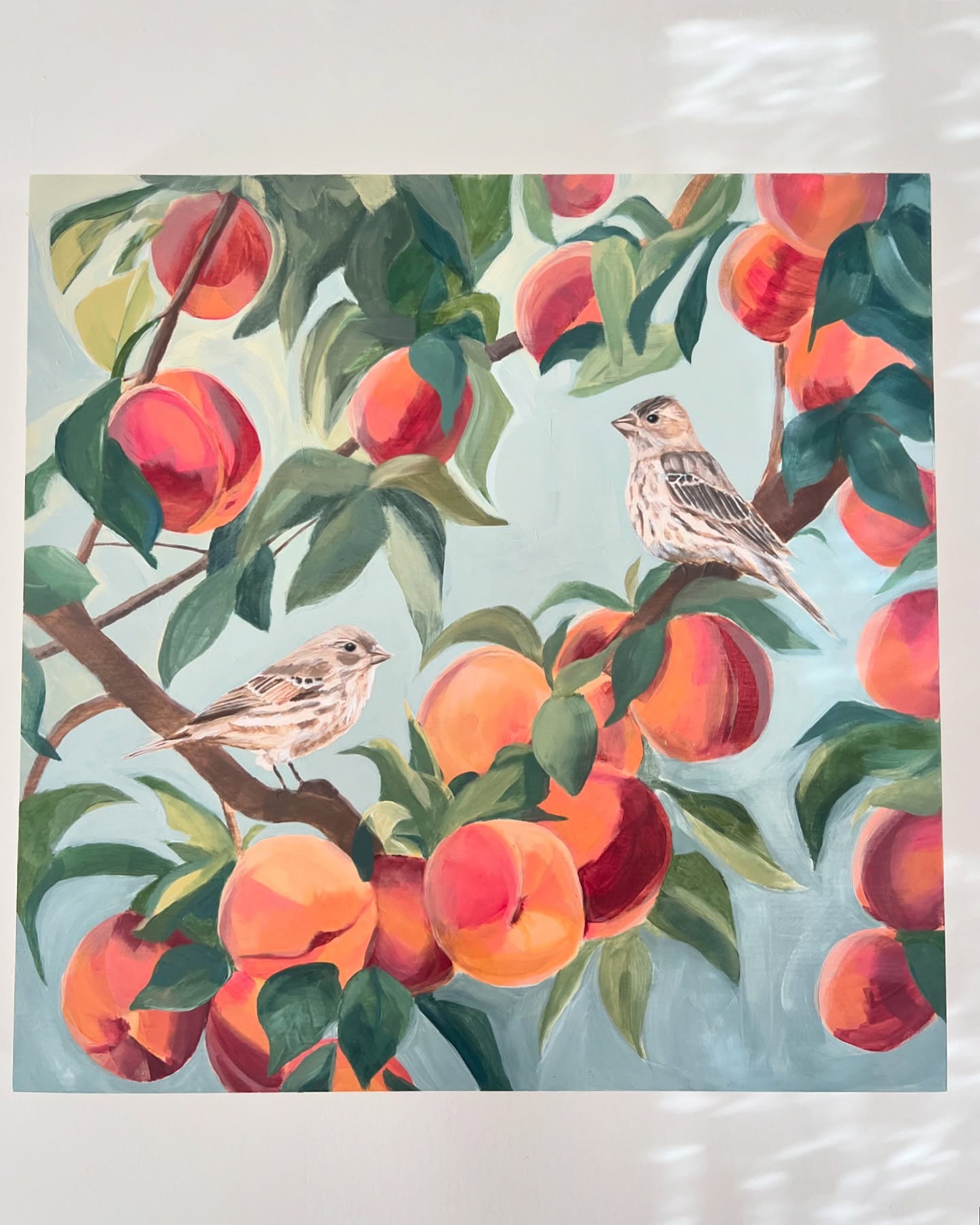 Another one finished! There are many layers that go into each of these paintings but I am always so happy when they come together and feel “done” :). I’ll be taking this one along with a few others to test prints this week. Exciting! 16”x16” acrylic on cradled wood (gallery profile at 1.5”).