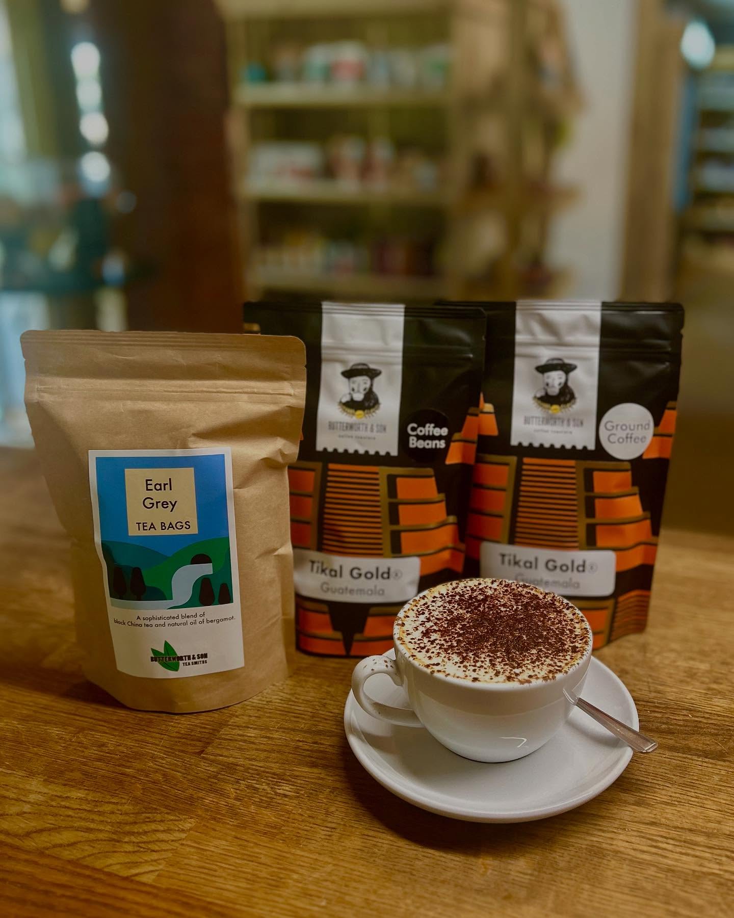 Freshly brewed and full of flavour.
Our shelves are stocked with great coffee and teas from Butterworth & Son!
Pop in for a cup of coffee or tea, browse the shelves, and take your favourite blend home with you. ☕️
