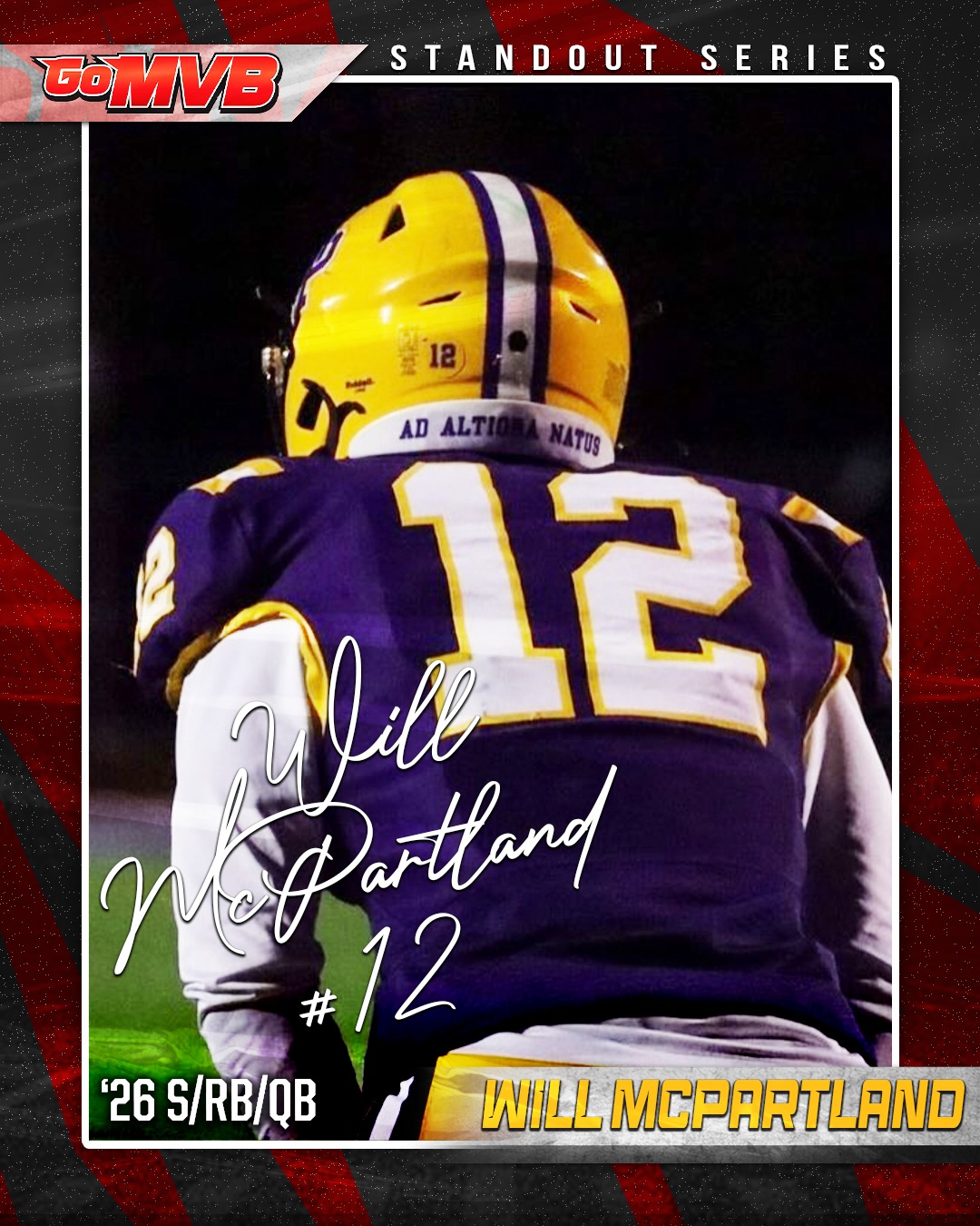 STANDOUT: WILL MCPARTLAND
'26 S/RB/QB
Scranton Prep HS
Follow: Twitter.com/Wmcpartlandfb
#gomvb #standout #athlete #hsfootball #collegerecruiting