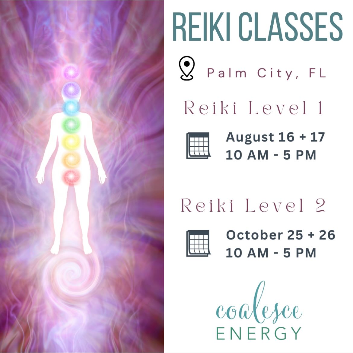 Registration is open for upcoming Reiki classes ๐ซ Take $25 off if you register by August 1 (code 25OFF) ๐ฅฐ Link in bio to register ๐ฆ