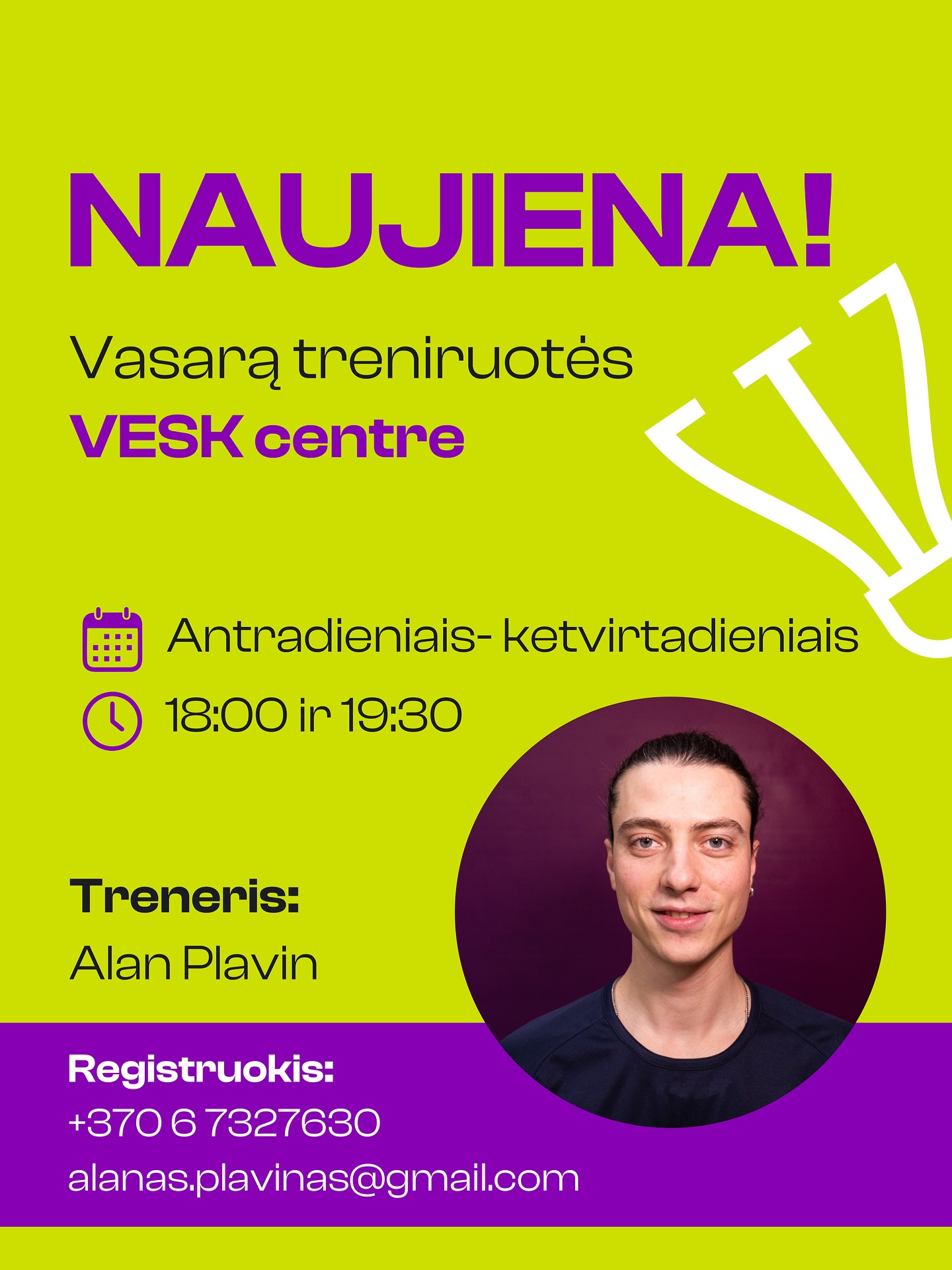 Vasarą yra svarbesnių dalykų nei badmintonas? 🙃Papaskok tiems, kurie tave aplenks per šią vasarą.
🤗 Nepasiduok per didelėms vasaros vilionėms „pailsėti nuo sporto“, lankyk treniruotes antradieniais-ketvirtadieniais VESK centre (Žirmūnų g. 143) ir mokykis iš geriausių su geriausiais!
#badmintonas #badminton #training #coach #vilnius #sport #active #summer #workout
