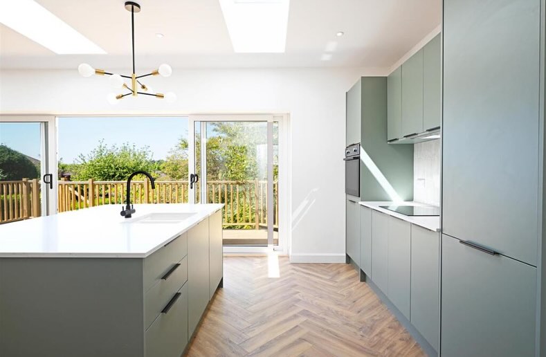 We completed a 2 storey side extension with huge rear kitchen extension including full spec renovation on this Dronfield project.