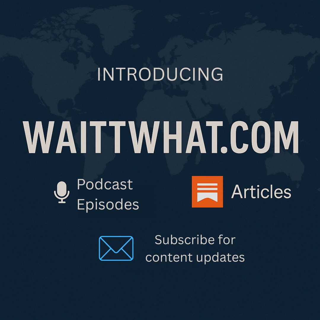 Just launched my new website — waittwhat.com 🌍 Link in my bio!
It’s your hub for bold takes, deep dives, and fresh perspectives on global affairs, power, and the people shaping our world.
🎙️ Catch up on podcast episodes from Season 1!
📝 Read my latest Substack articles
📩 Subscribe for updates
Whether you're a curious thinker or a seasoned observer, there's something here for you. Dive in and explore — and let me know what you think!
#WaittWhat #Geopolitics #NewWebsite #GlobalAffairs #PodcastLaunch #SubstackWriter #CurrentEvents #PoliticalAnalysis #InternationalRelations