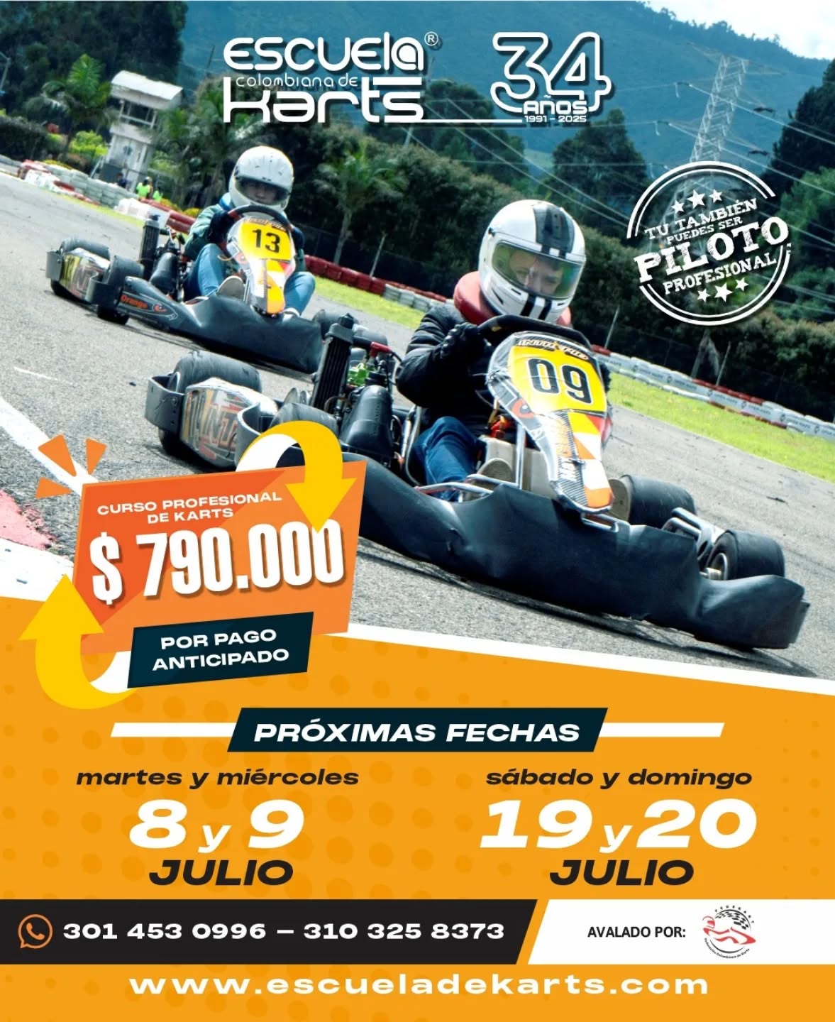 ¿Listo para sentir la adrenalina en la pista? 🏎
¡Las inscripciones para nuestro curso Basico de karts de Julio están oficialmente ABIERTAS! 🌟 Tenemos dos fechas disponibles para que escojas la que mejor se adapte a tus tiempos y no pierdas la oportunidad de convertirte en un verdadero piloto.
Haz clic en el enlace de nuestro perfil para conocer todos los detalles e inscribirte 🚀.
#KartismoProfesional #CursosDeKarts #NuevosPilotos