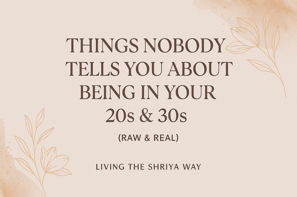 Your 30s are weird. Beautiful, confusing, lonely, exciting…..all at once. These are the things I wish someone told me when I was younger. 👇✨ Swipe for the raw truth. Full blog live now: Things nobody tells you about being in your 30s. Link in bio! Which one hit you the hardest? Comment below ❤️. #rawandreal #growingup #lifeinyour30s #personalgrowthjourney #livingtheshriyaway