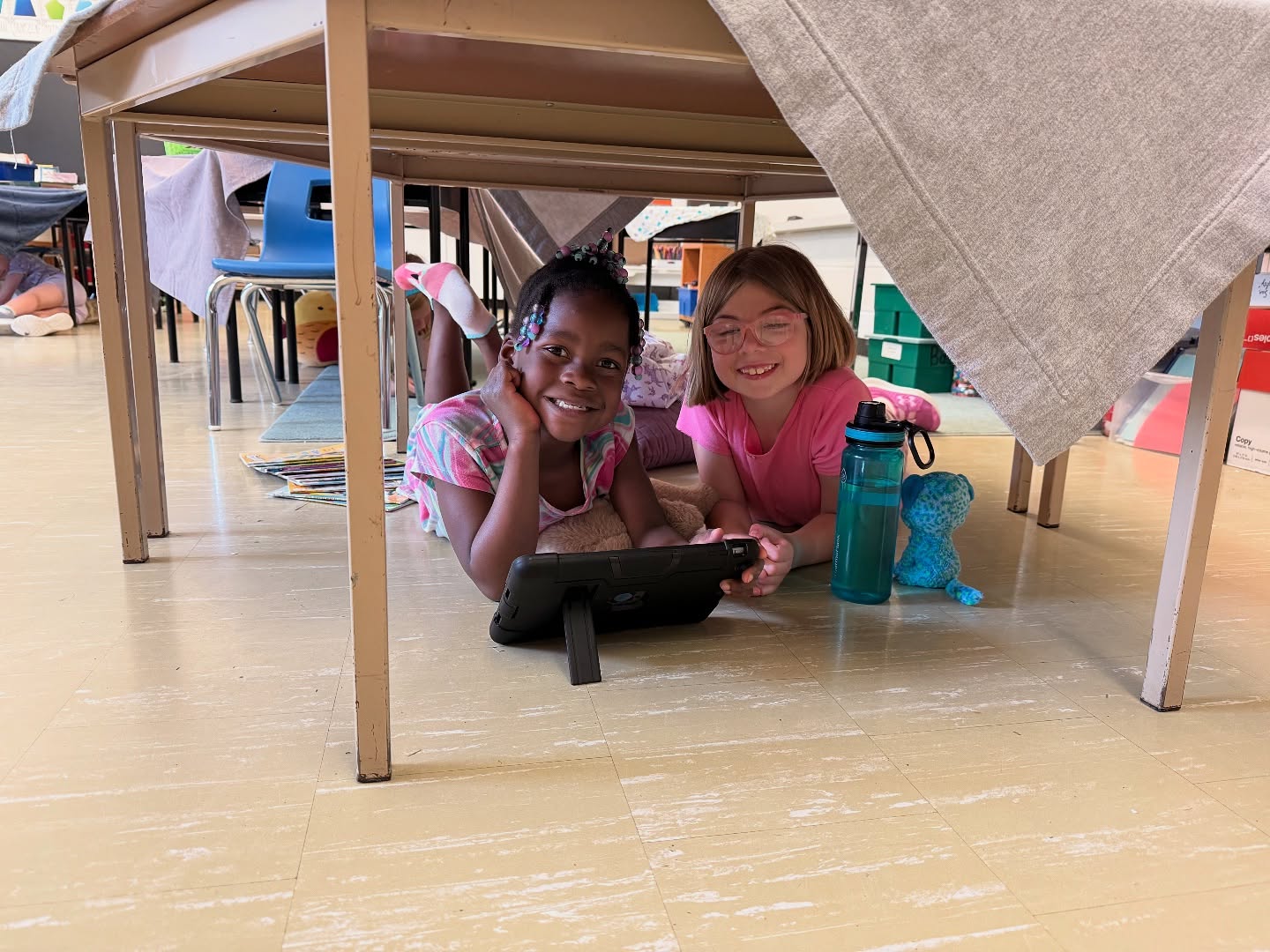 Some serious fort building fun in grade 2 today. Very serious work. #lastweekofschoolfun #rhemachristianschool