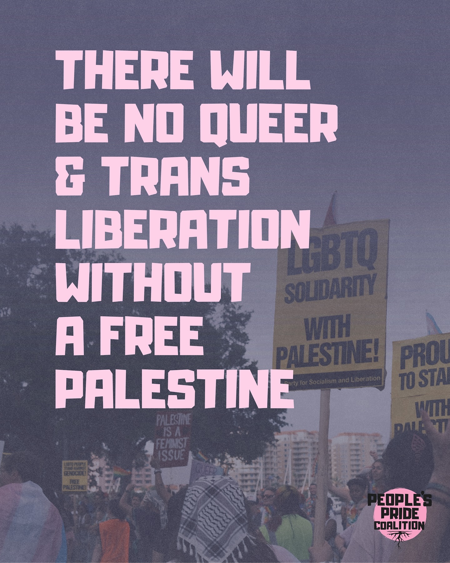 A fundamental step toward decolonization is reckoning with the current violence weâre told to ignore. The U.S. war machine and military-industrial complex thrive on genocide, at home and abroad.
From stolen Native land to the ongoing occupation of Palestine, imperial powers uphold colonization through cultural erasure, surveillance, displacement, violence, and militarized control.
We are witnessing the systematic murder of an entire people, including members of our own LGBTQIA+ community, while the Zionist entity exploits queer and trans identities to manufacture consent for genocide. But queer and trans people exist within these colonized realities, and are often among those most impacted by imperial violence. Indigenous American and Palestinian queer and trans people have always resisted, survived, and demanded decolonization.
Pride was born from resistance, built by survivors, Queer and Trans people, drag queens, and sex workers who fought back against state violence.
Thatâs why, as queer and trans people in the US, weâre working to pressure local Pride organizers to divest from police, weapons manufacturers, and all institutions that profit from war and white supremacy. No cops at Pride. No pinkwashing. No corporate sponsors tied to colonization.
Liberation doesnât come from inclusion in empire, it comes from standing in solidarity with all those fighting to be free.
#QueerAsInFreePalestine