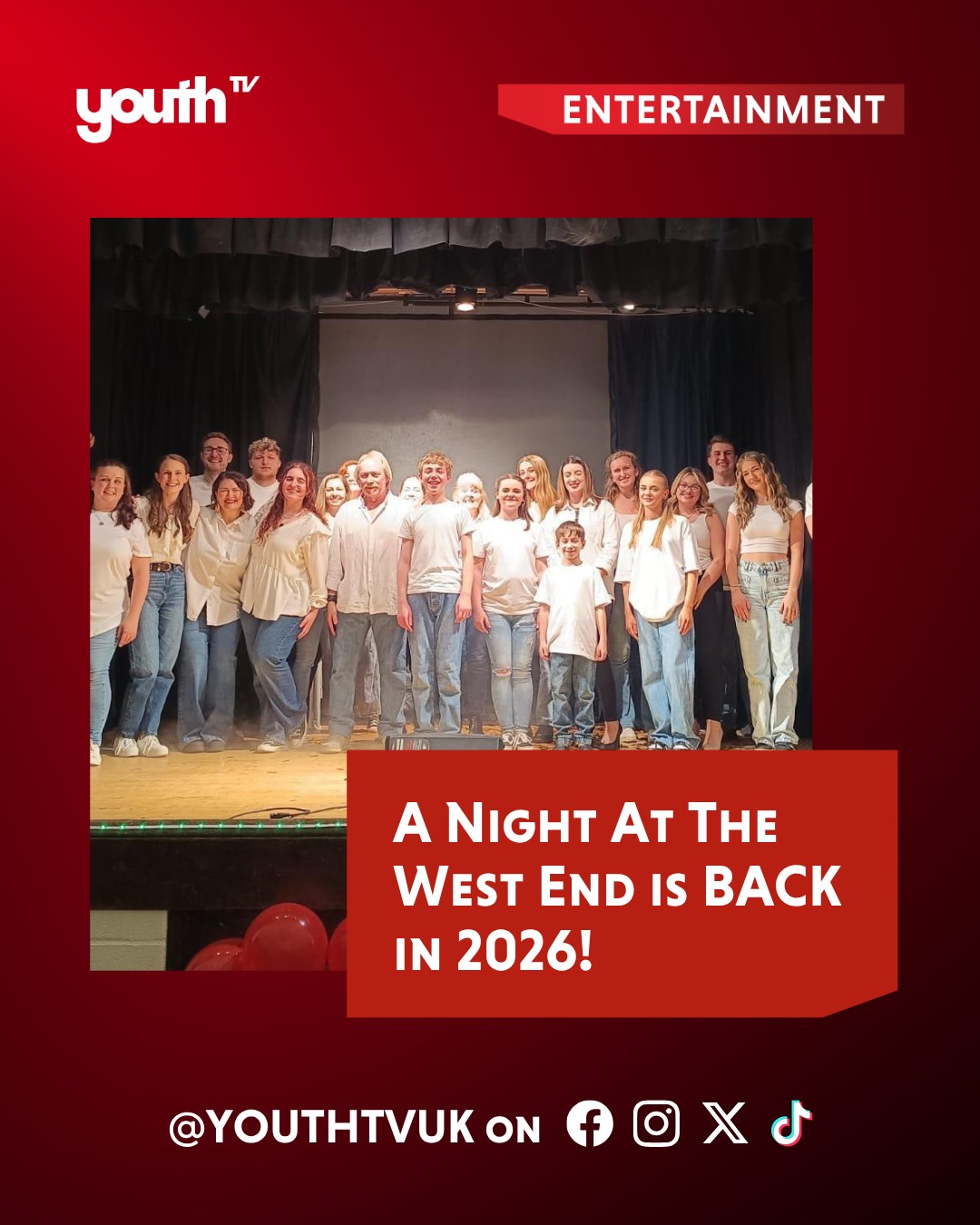 🎭✨ A Night At The West End is coming back in 2026!
And they’re looking for singers, dancers, and actors in Bedfordshire to join the cast! 💃🎤🎭
After a powerful debut in 2024, this musical theatre show returns in support of Alzheimer’s Research UK, celebrating unforgettable West End moments and raising money for a truly meaningful cause 💜
🌟 Whether you're a seasoned pro or just love to perform — this is your moment to shine.
🎬 Want the full story?
Head to YouthTV’s website to read more! 🔗 Link in bio.
#ANightAtTheWestEnd #YouthTV #MusicalTheatreVibes #BedfordshirePerforms #CharityShow #AlzheimersAwareness #StageLife #CommunityTheatre #PerformWithPurpose #YouthInTheArts