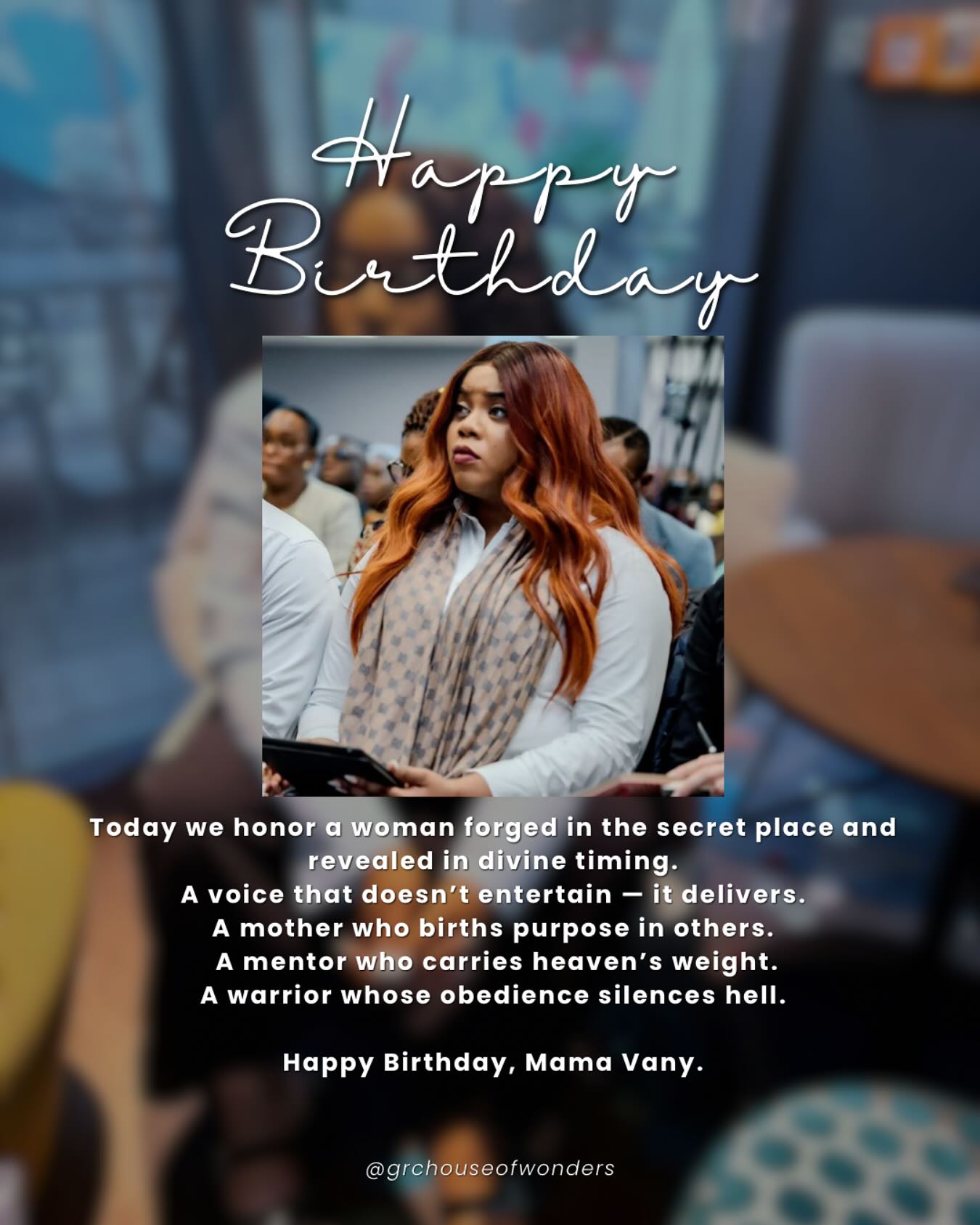 TODAY IS TODAY.. THE BIRTHDAY OF MAMA VANY - 5th JULY ❤️🔥🙌🎉
YOU WANT TO SOW INTO THAT DAY AND CONNECT WITH THIS GRACE? GO ON THE WEBSITE www.grchouseofwonders.org